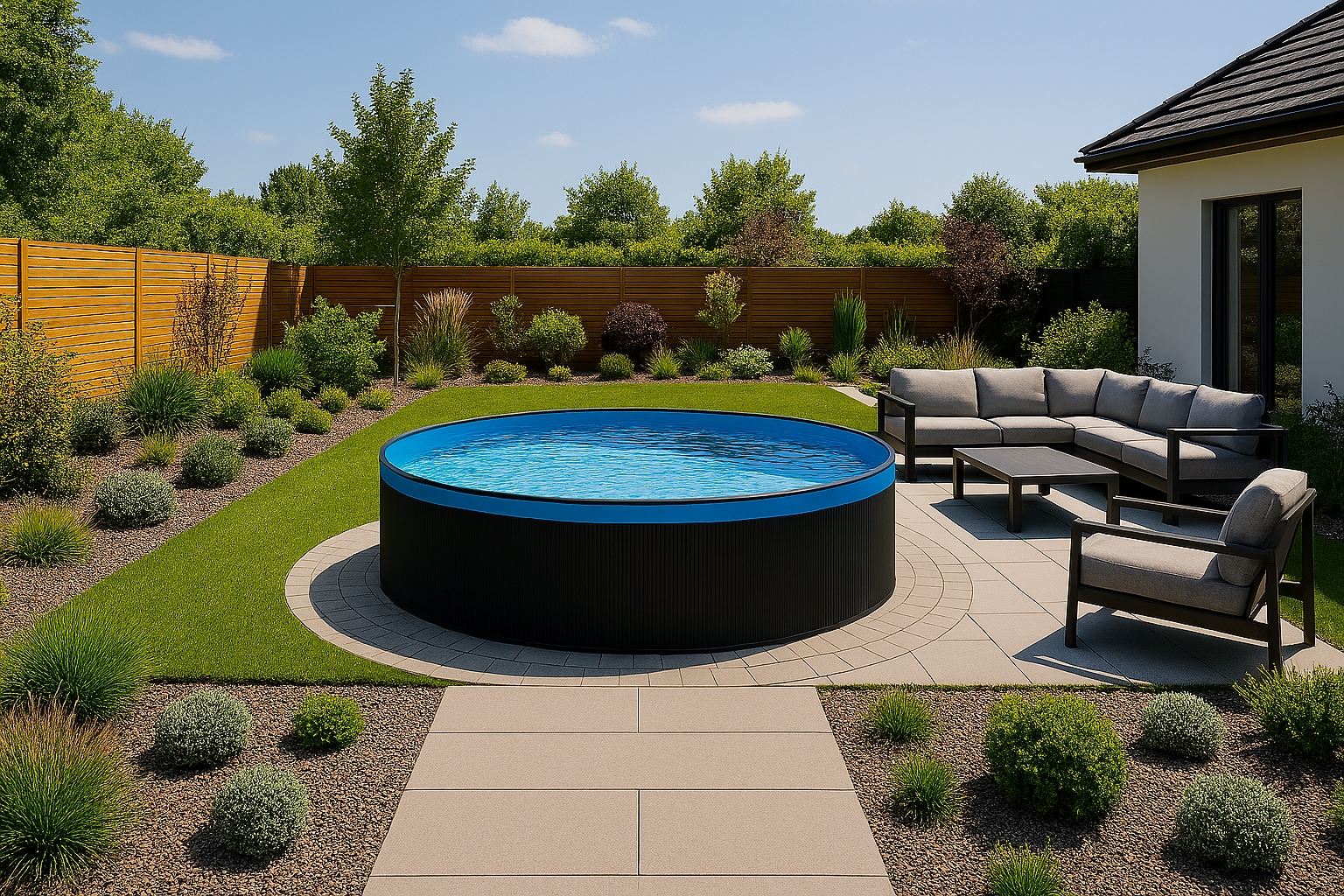 Clear Pool Rundpool »ANTHRAZIT« ØxH: 450x120 cm