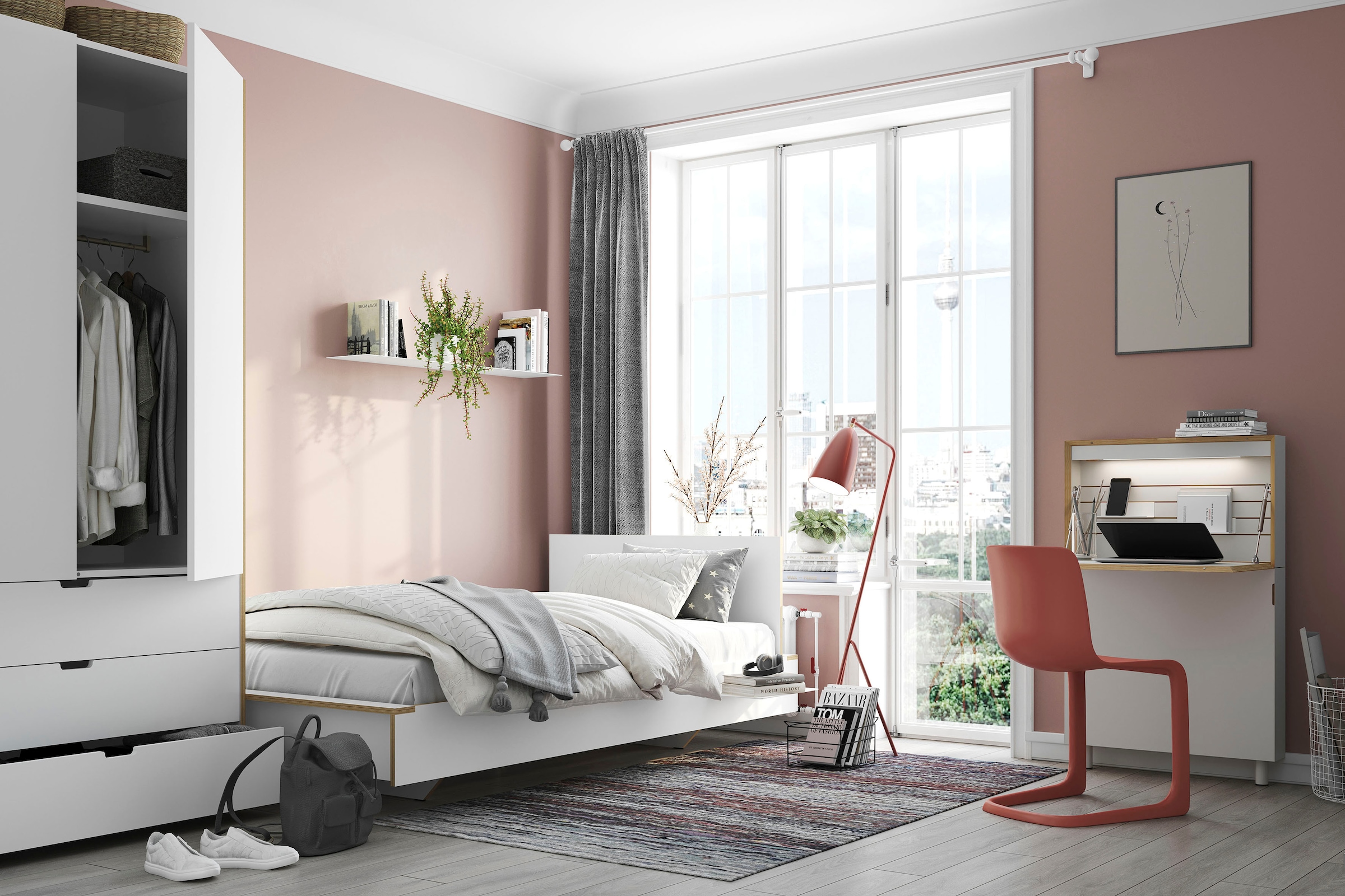 Müller SMALL LIVING Einzelbett »FLAI«, Kopfteil, bestellen 34 Höhe klassische cm online mit