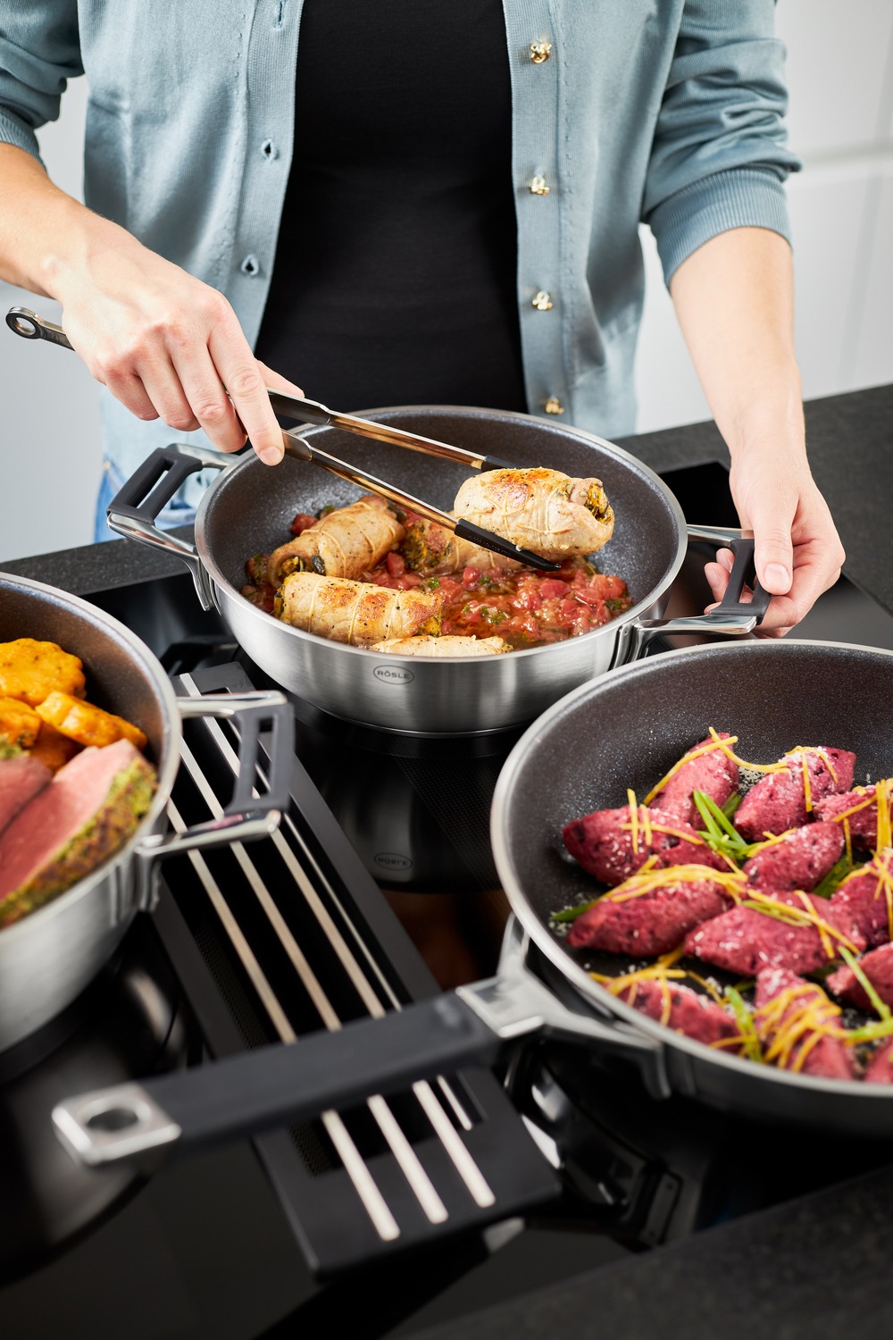 RÖSLE Kochzange, zum Kochen und Grillen, Edelstahl 18/10, spülmaschinengeeignet