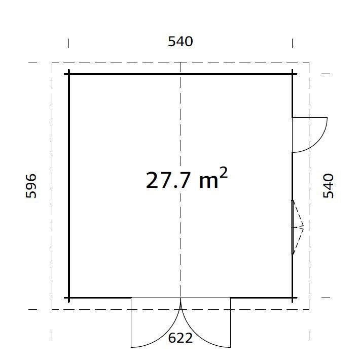 Palmako Garage »Roger«, BxTxH: 622x596x312 cm, mit Holztor, transparent