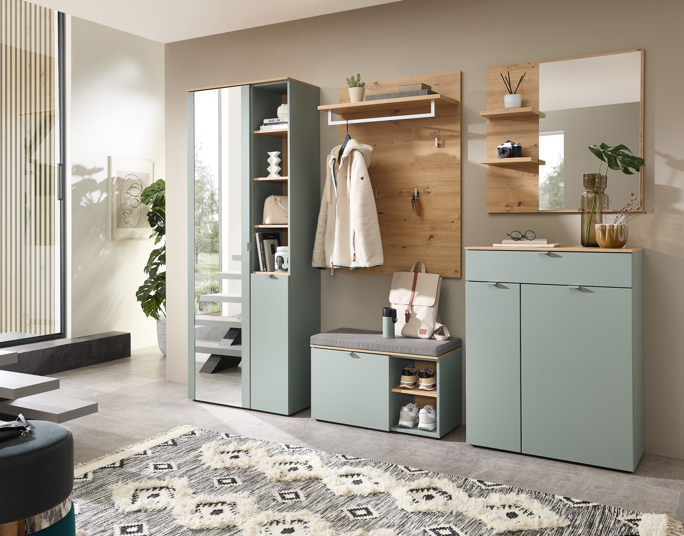 Innostyle Garderoben-Set »Bari Garderobenprogarmm, BxHxT 264x202x38 cm«, (Set, 5 St.), Besteht aus 5 Typen