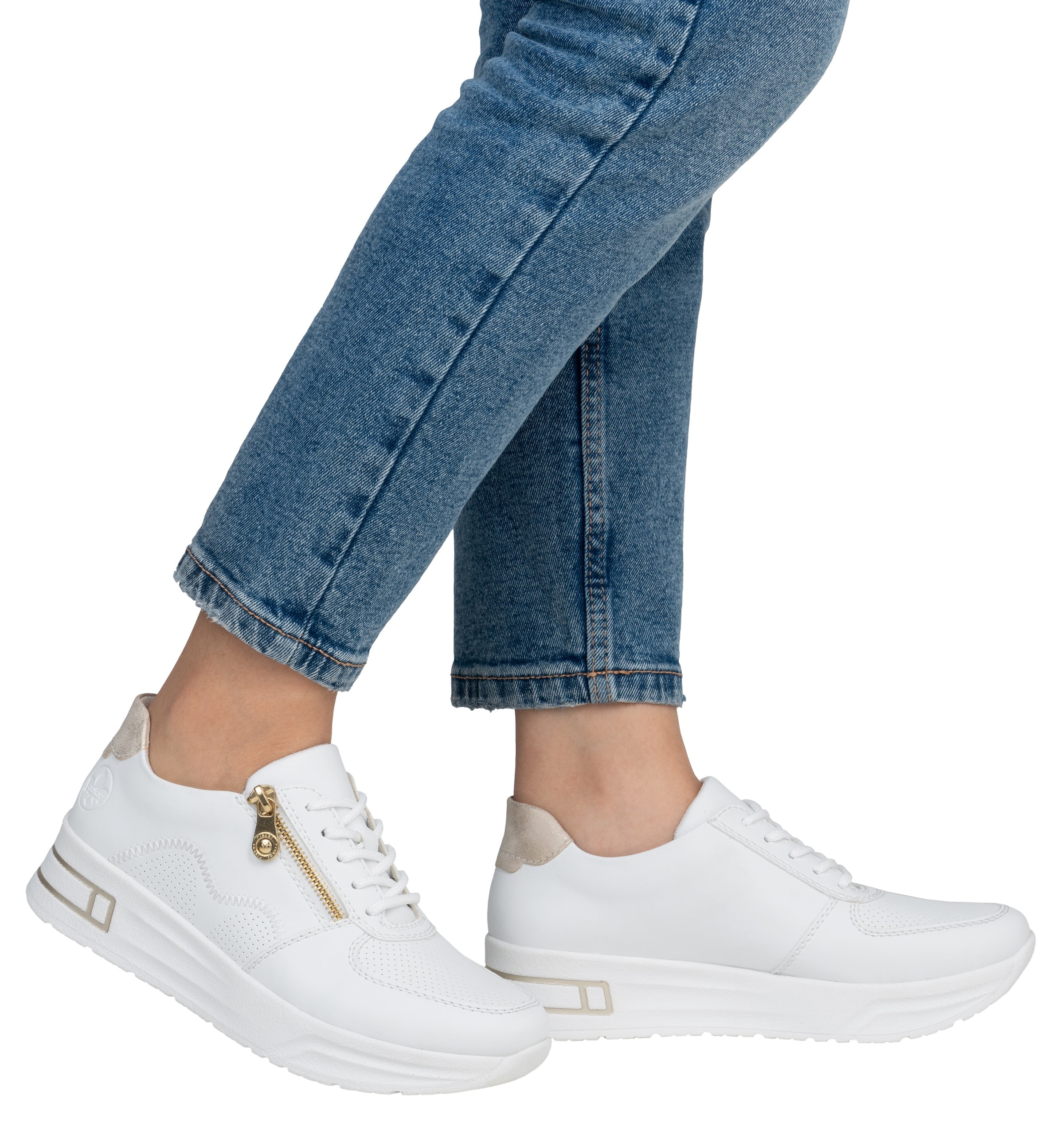Rieker Plateausneaker, Halbschuh, Schnürschuh, Freizeitsneaker mit Reißverschluss