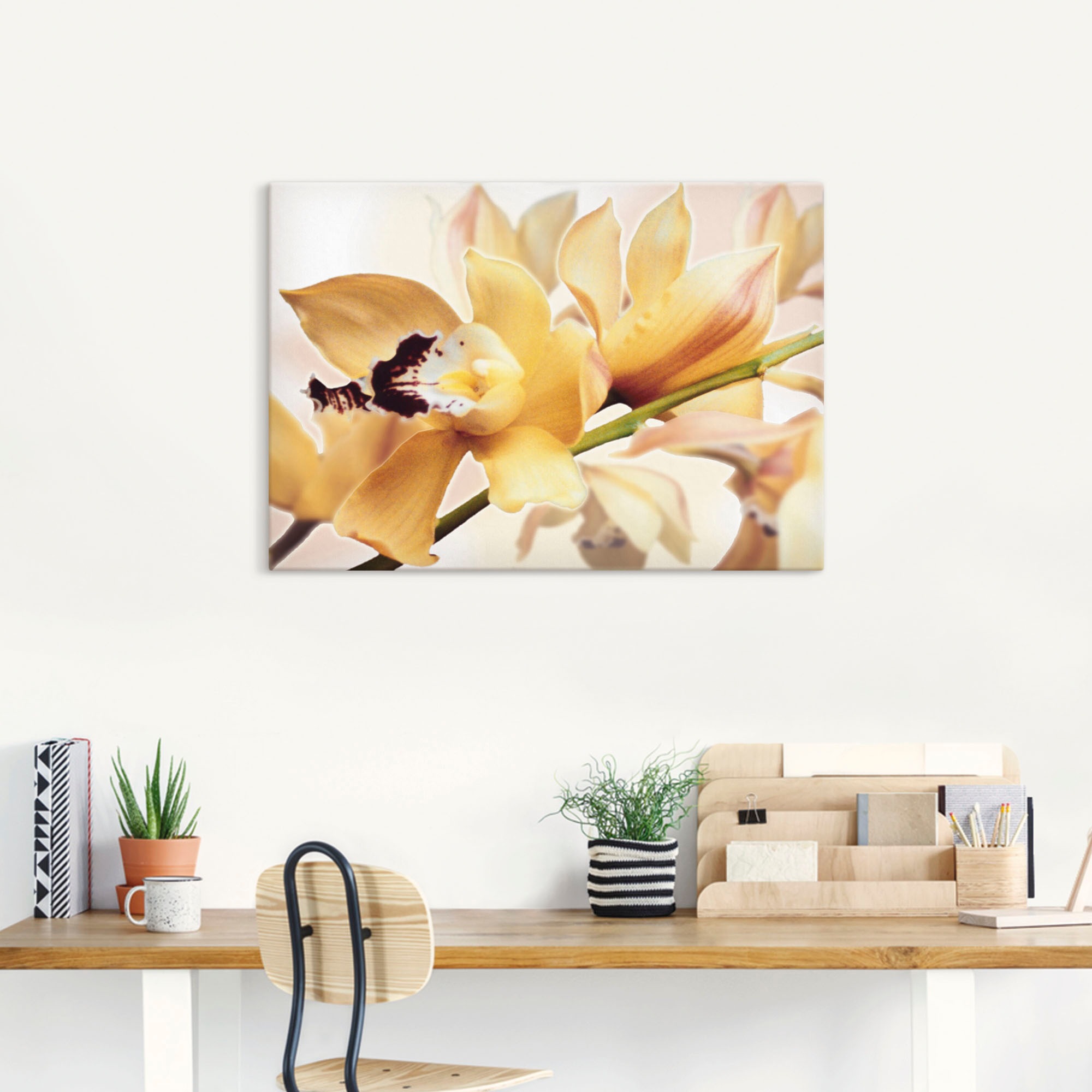 Artland Wandbild »Gelbe in Wandaufkleber Blumenbilder, oder (1 auf Leinwandbild, versch. St.), Orchidee«, Poster Größen als Rechnung kaufen Alubild
