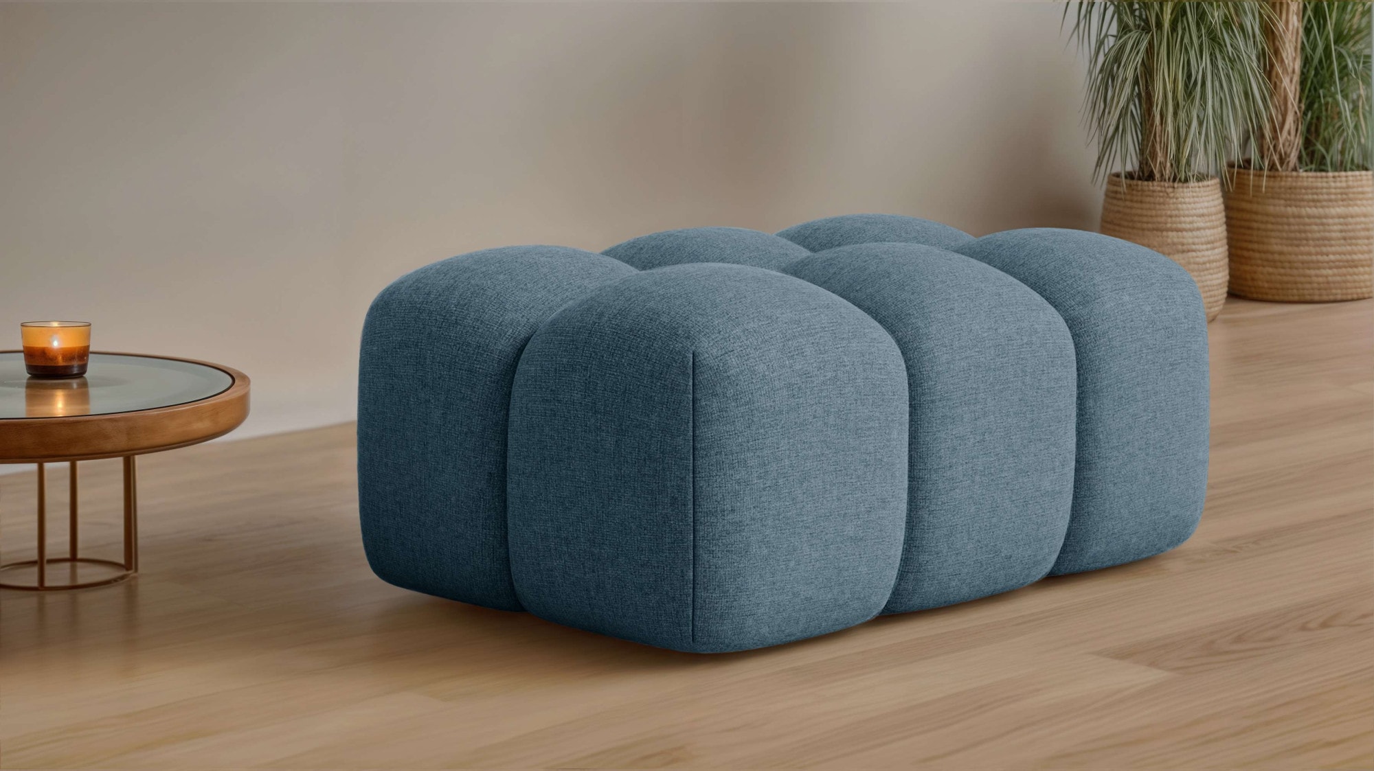 OTTO home Polsterhocker »KALLIE Sitzhocker, Bubble-Optik, Maße B/T/H: 90/60 günstig online kaufen