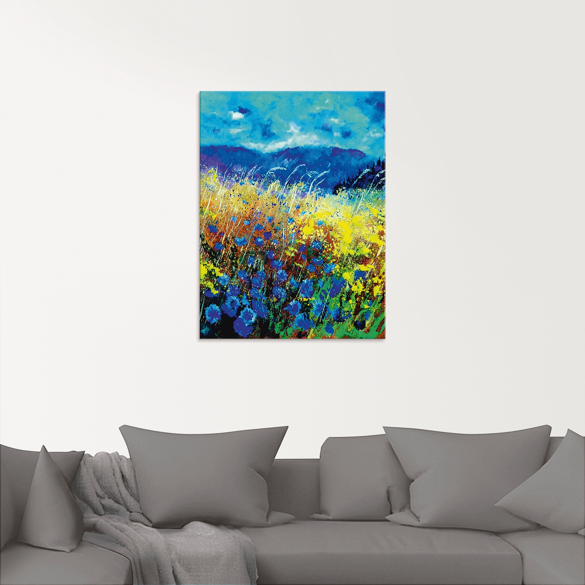 Artland Glasbild »Blaue wilde Blumen«, Blumenwiese, (1 St.), in verschiedenen Größen