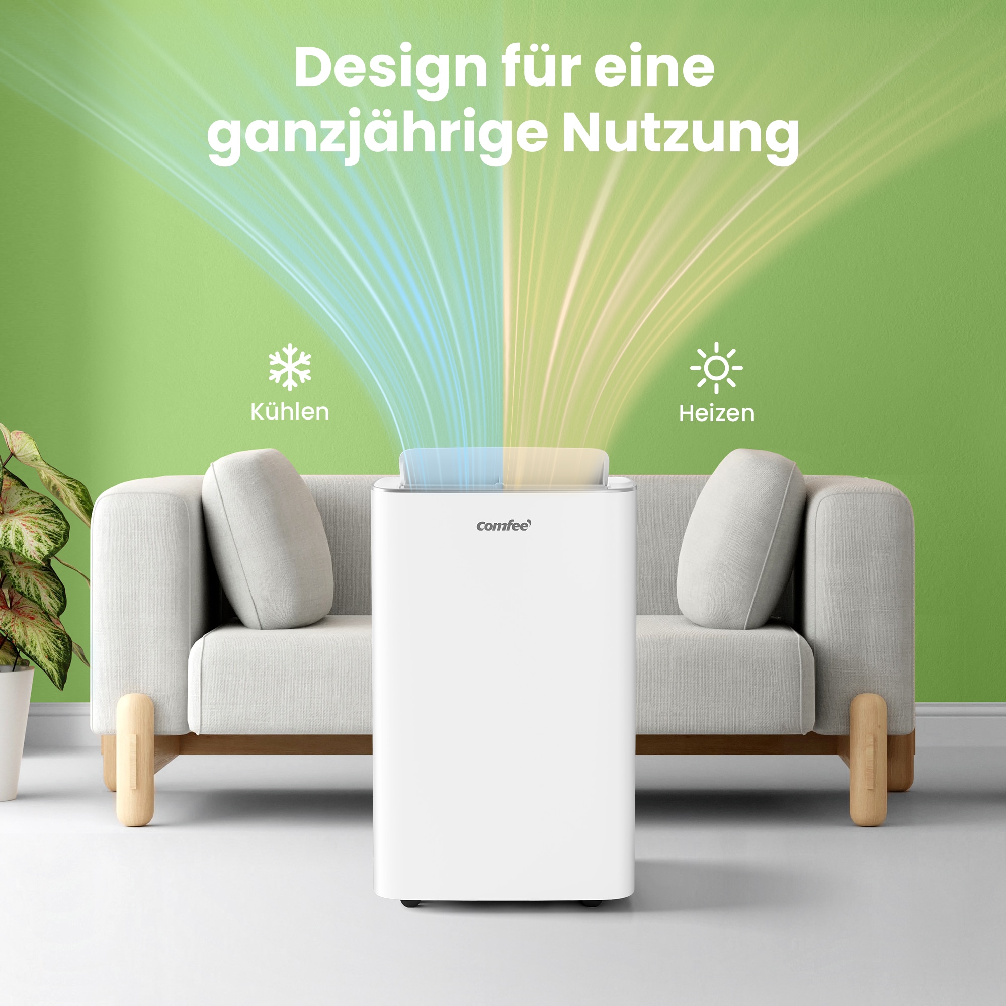 comfee 4-in-1-Klimagerät »CPPXE-12HRN7; Kühlen, Heizen und Entfeuchten und Ventilieren« für Räume bis zu 43m², APP-Fähig