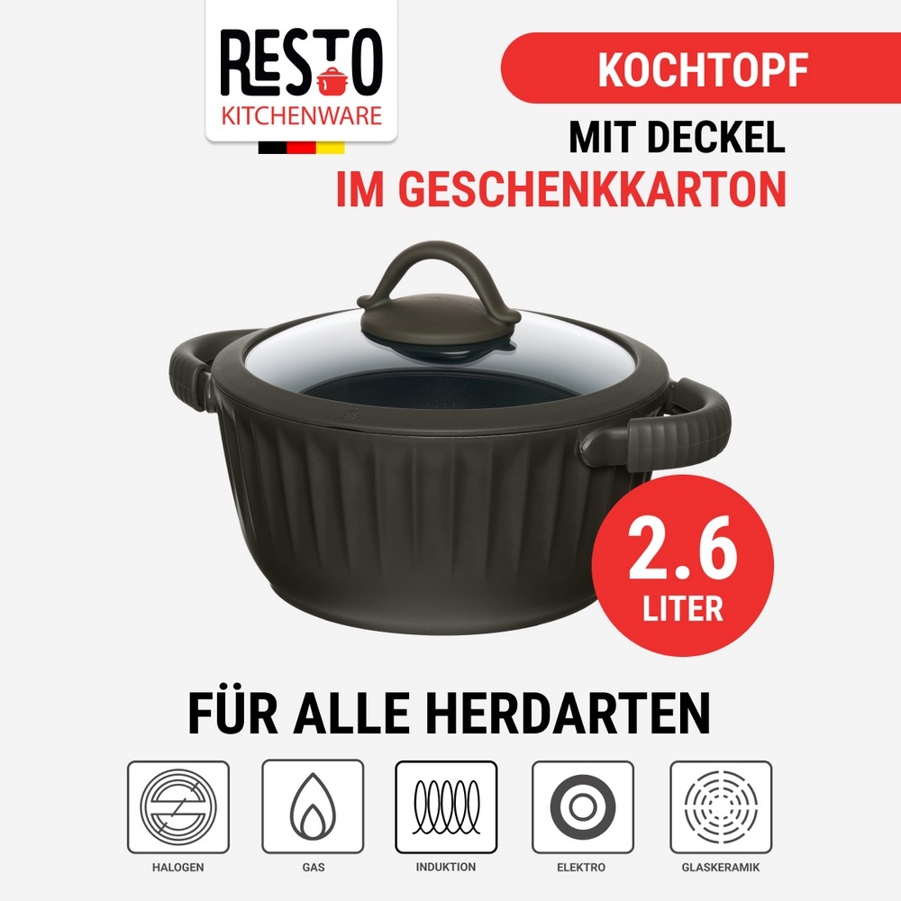 RESTO Kitchenware Bratentopf »Ascella, Schmortopf antihaftbeschichtet und spülmaschinenfest« 2 Stk. tlg. Aluminiumguss