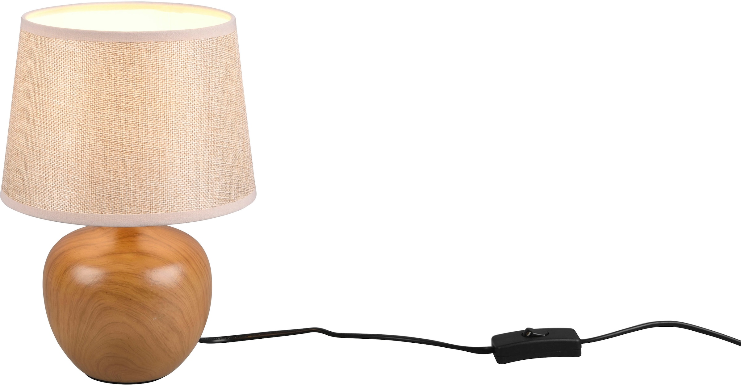TRIO Leuchten Schreibtischlampe »Luxor«, 1 flammig-flammig, Keramik Tischleuchte in Holzoptik, mit Stoffschirm, exkl 1xE14 max 40W
