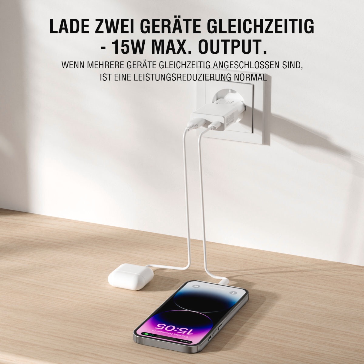 4smarts USB-Ladegerät »Netzladegerät PDPlug Slim Duos 30 W GaN 1C+1A«