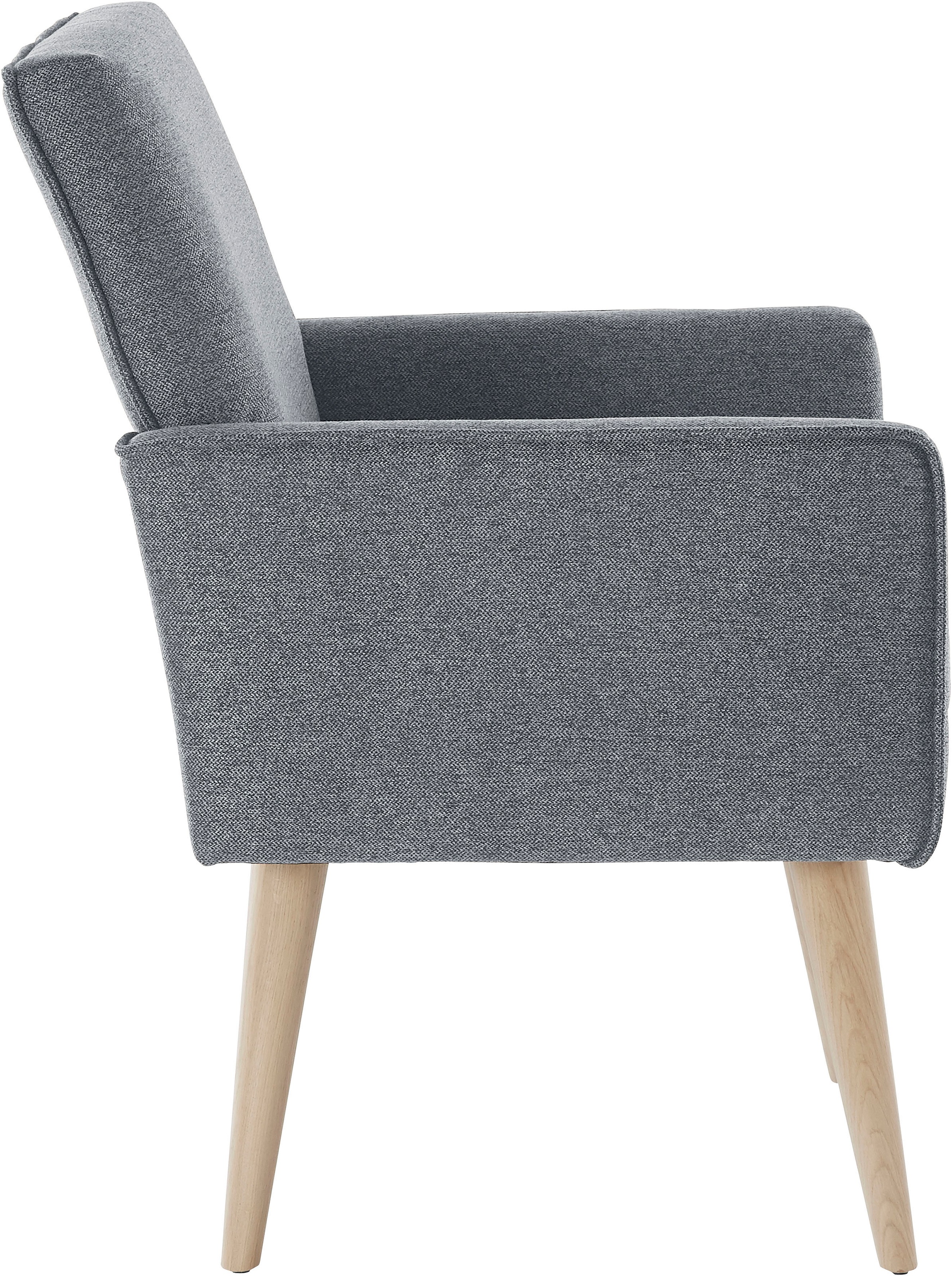 exxpo - sofa fashion Sessel »Lungo, Loungesessel mit moderner Kedernaht, bequem und elegant«, Breite 64 cm, hoher Holzfuß