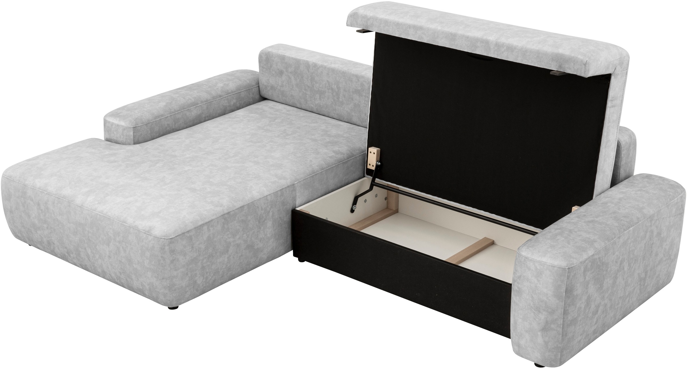 INOSIGN Ecksofa »TORGE (264cm), Schlafsofa in Cord, Samtvelours o Struktur fein, L-Form«, Schlaffunktion, Bettkasten, Liegefläche: 125/210 cm