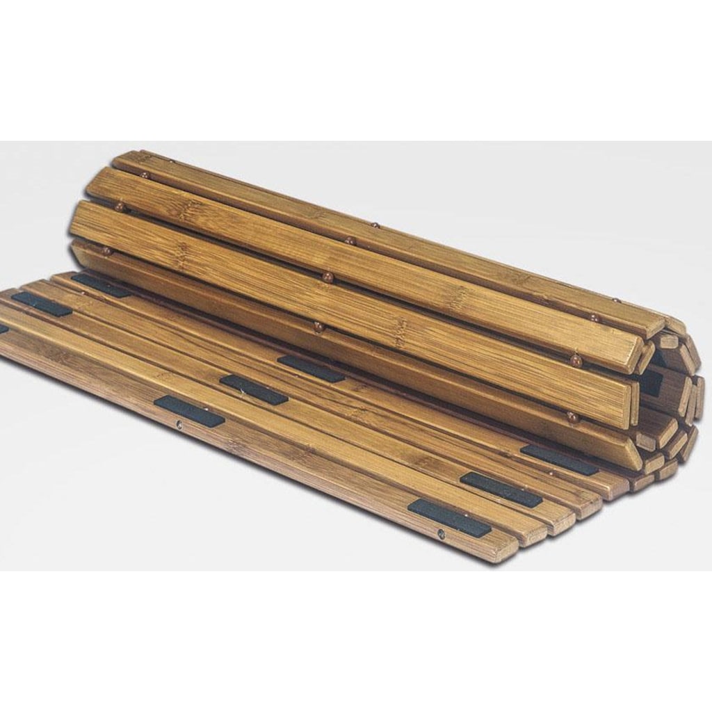 Kleine Wolke Badematte »Level Holzmatte«, Höhe 8 mm, rutschhemmend beschichtet, fußbodenheizungsgeeignet, 100% Bambus