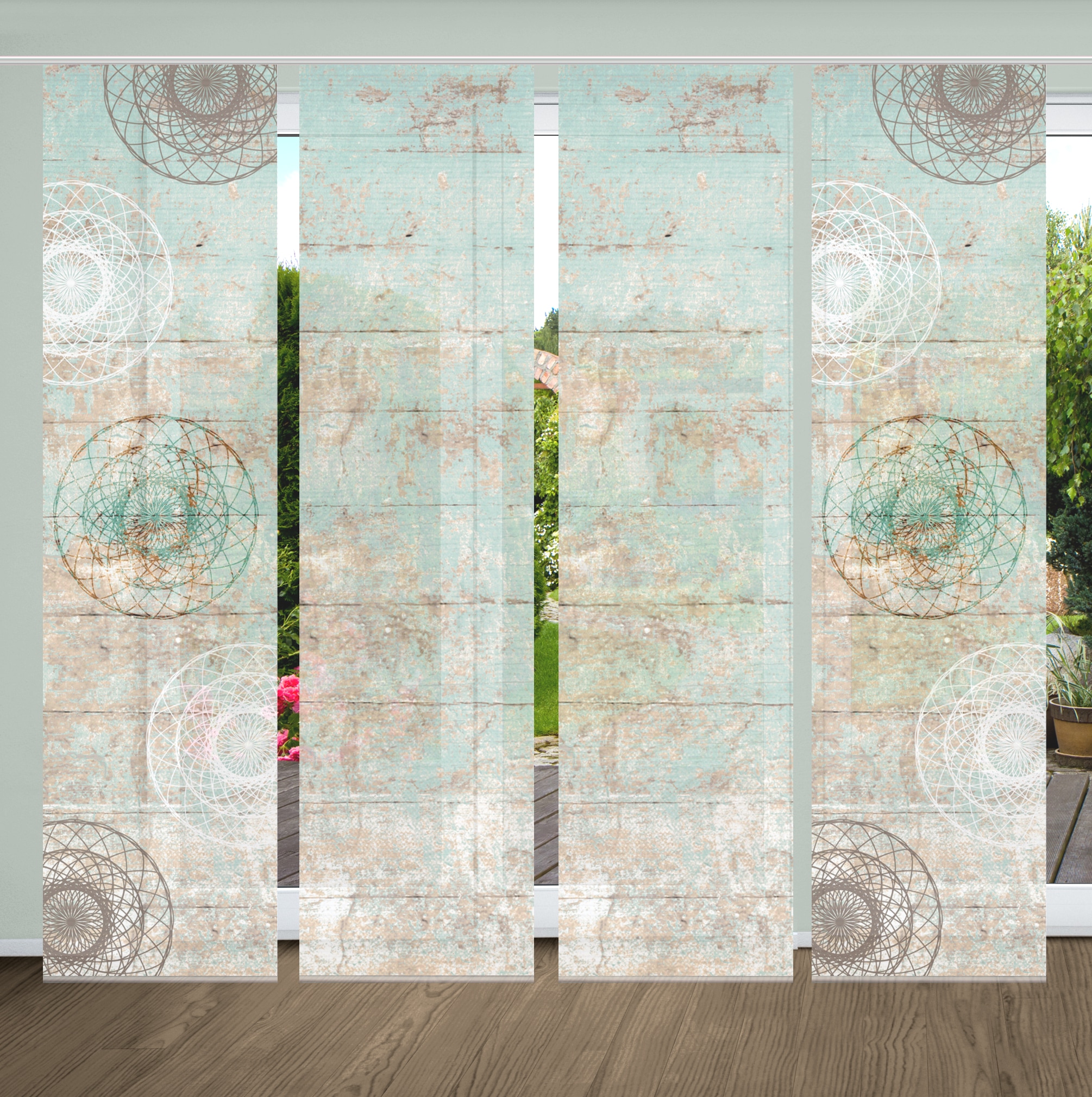 HOME in green Schiebegardine »MANDRIGA« Paneelwagen 4 Stk. tlg. SET DIGITAL günstig online kaufen