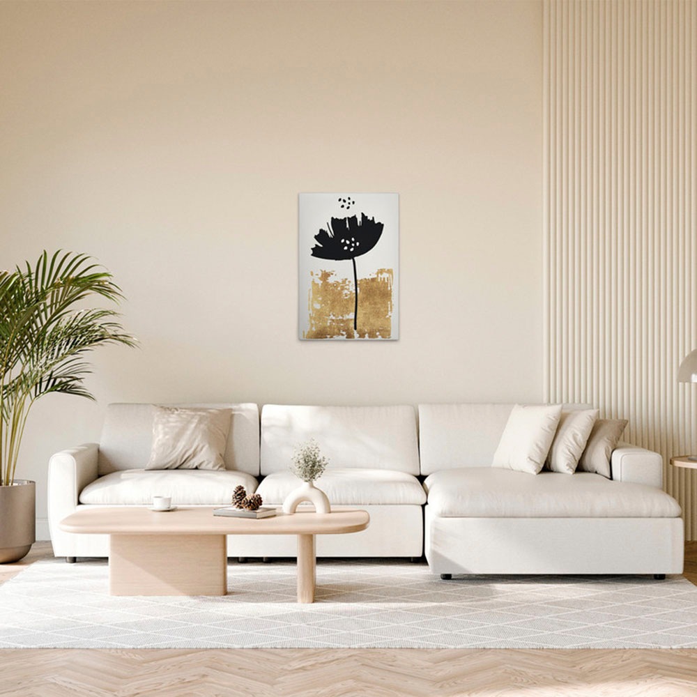 A.S. Création Leinwandbild »Black Poppy - Wandbild Creme Gold Schwarz Keilr günstig online kaufen