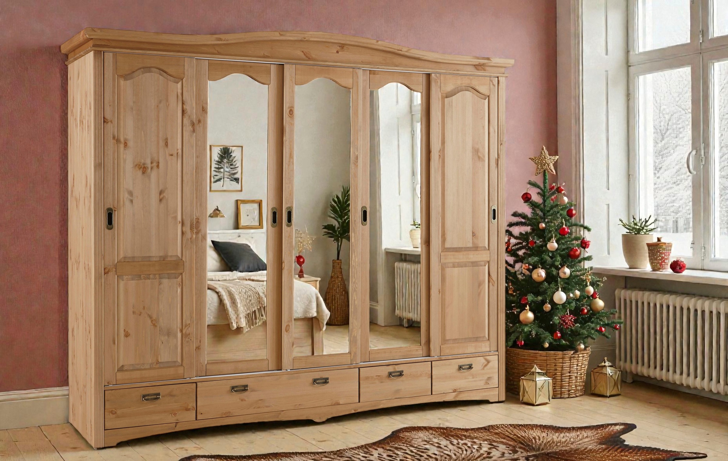 OTTO home Schiebetürenschrank »Konrad, Landhausstil, rustikal, mit Schublad günstig online kaufen