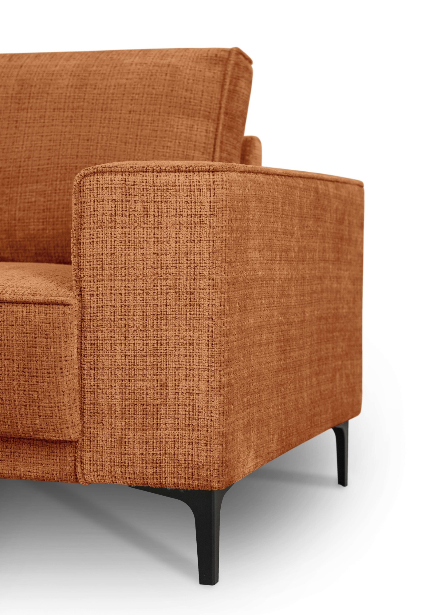 Places of Style Wohnlandschaft »XXL Sofa Oland, Struktur, Flachgewebe, Luxus-Microfaser, Boucle«, U-Form, 342 cm, Wellenunterfederung, Skandi-Design, Metallfüße