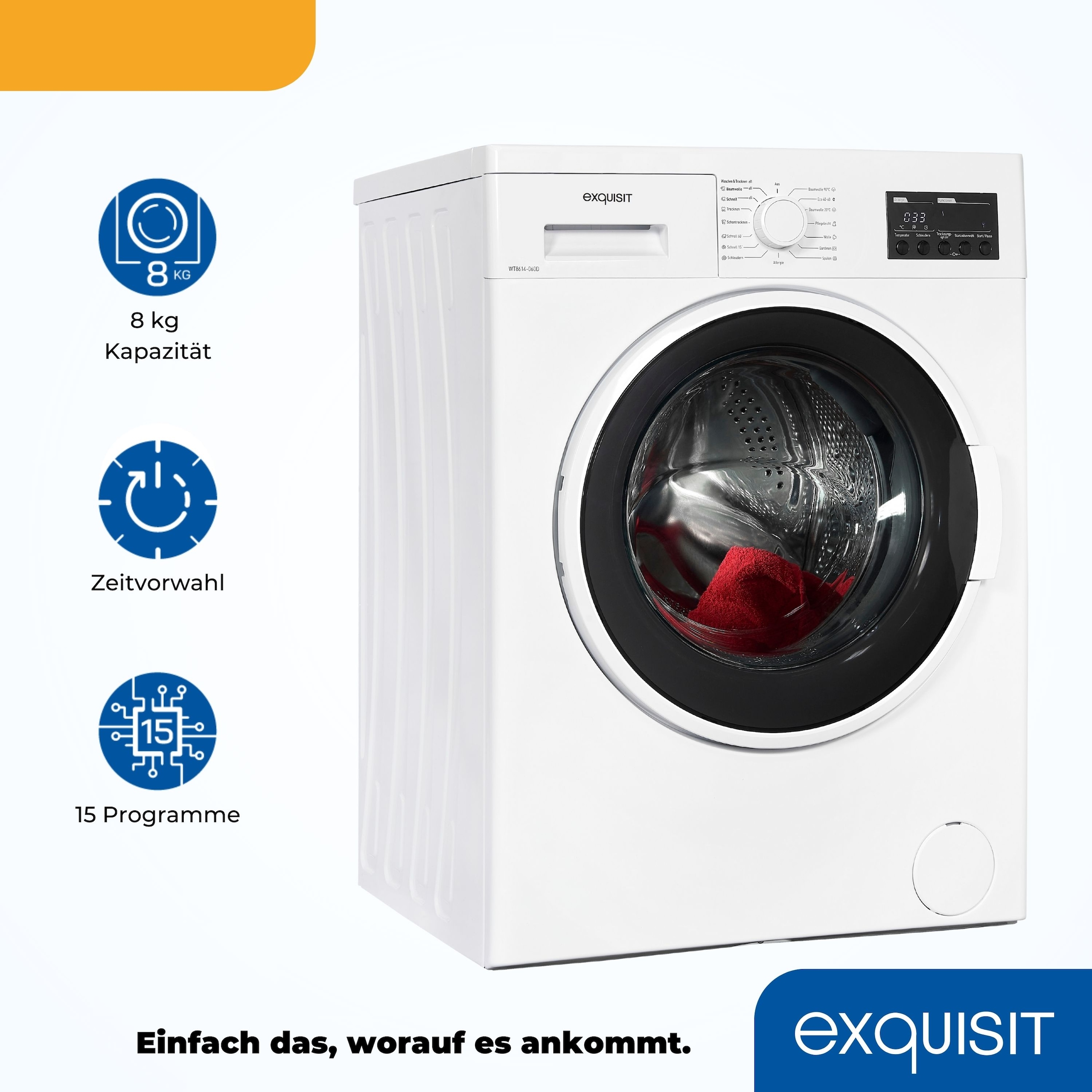 exquisit Waschtrockner »WT8614-060D«, schonende Waschtrommel