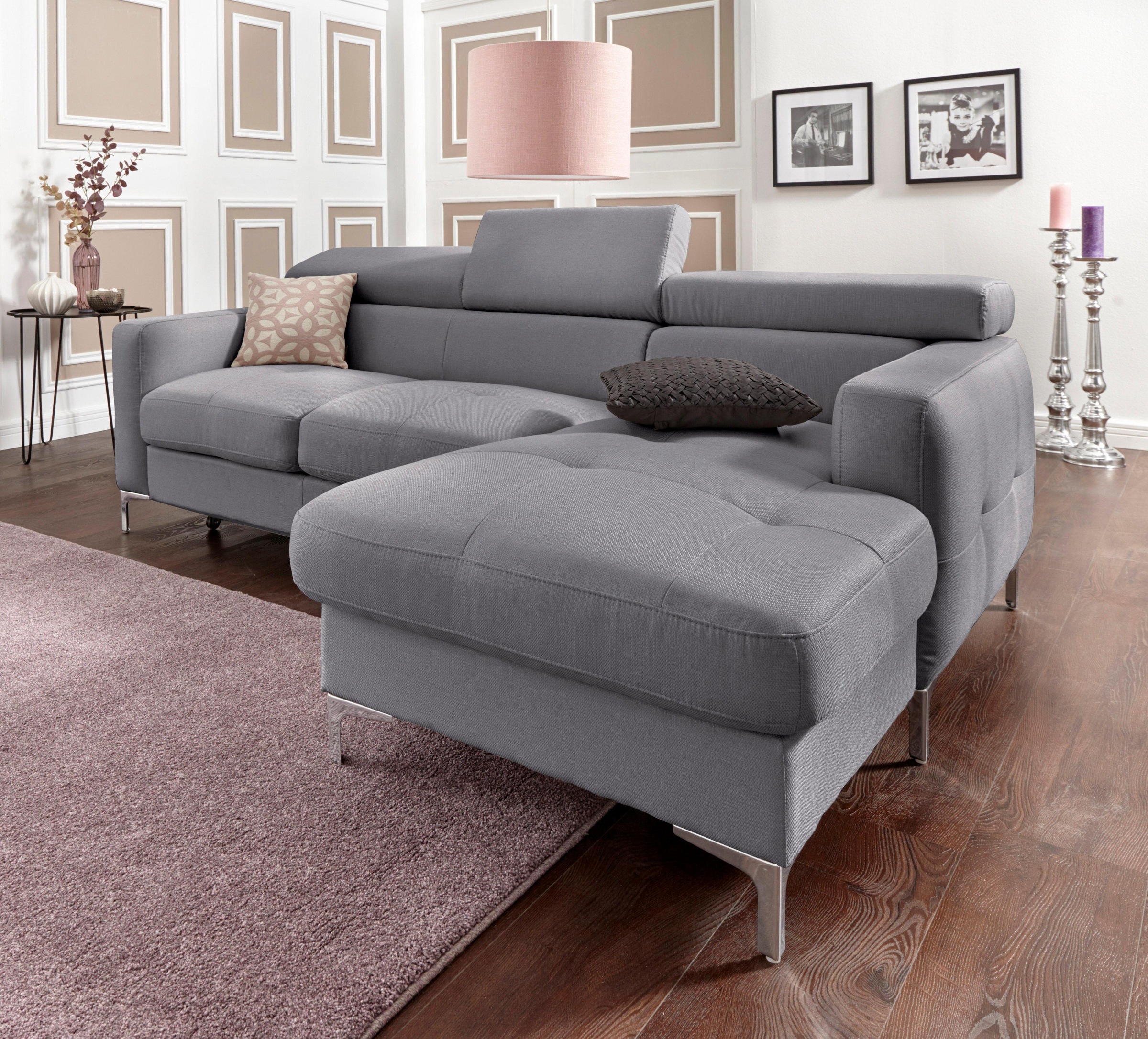 COTTA Ecksofa »Sammy L-Form«, mit Kopfteilverstellung, wahlweise mit Bettfunktion & Bettkasten