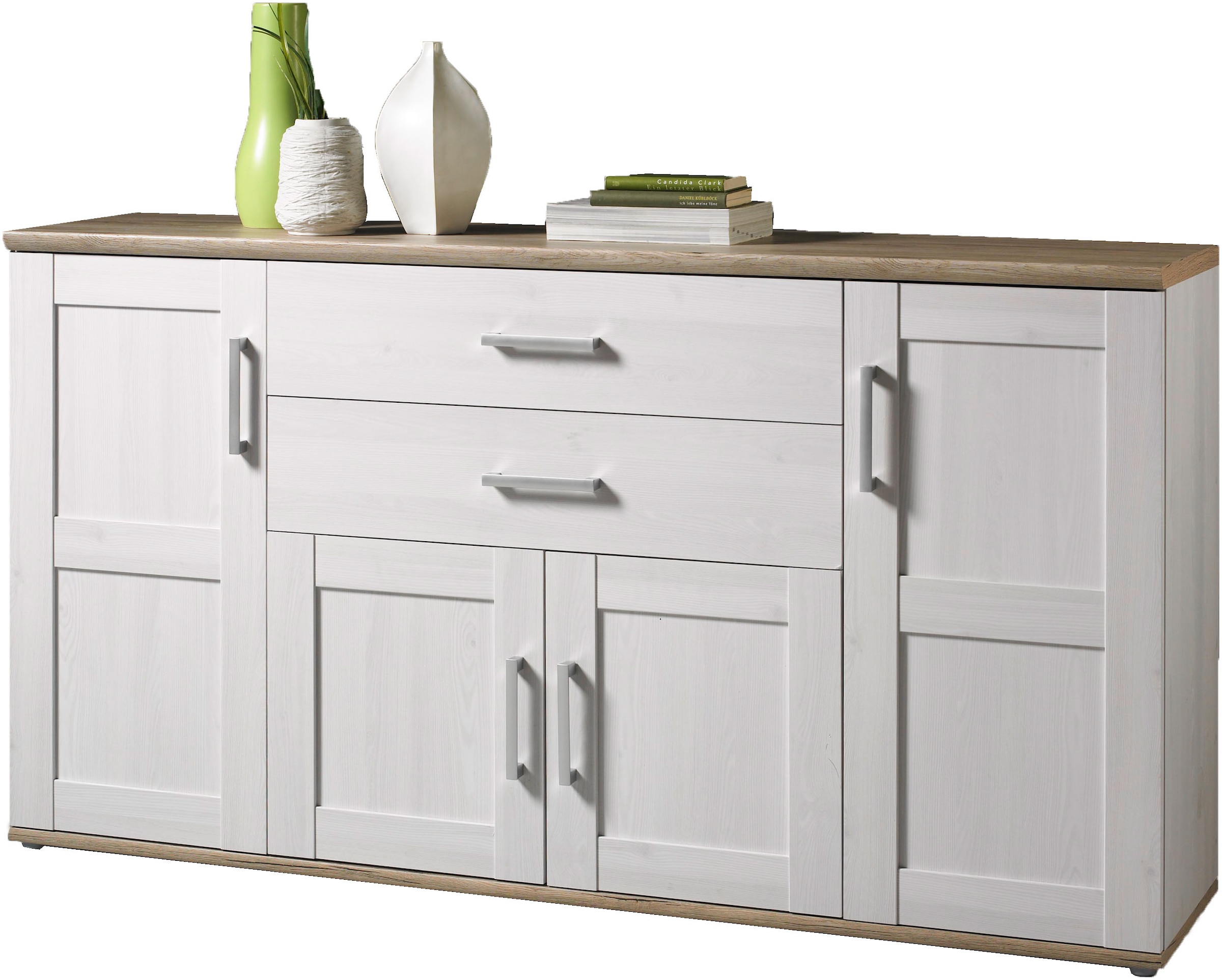 HBZ Sideboard »Romance im Landhaustil, Wohnzimmerschrank BxHxT 186x100x46 cm«, (1 St.), Landhaustil, Wohnzimmerschrank in Sibiu Lärche NB