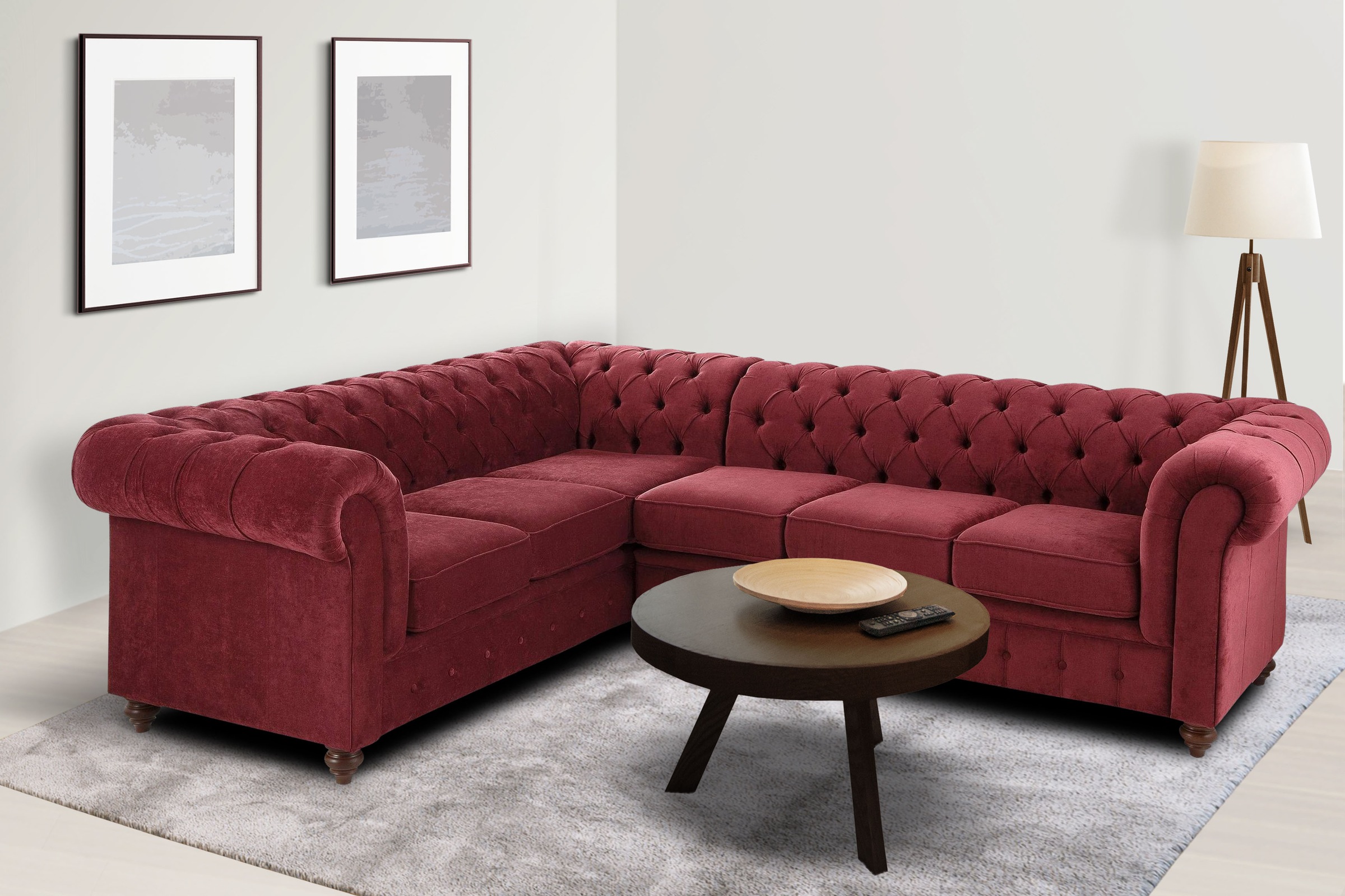 Home affaire Chesterfield-Sofa »Chesterfield Ecksofa, auch in Leder L-Form« günstig online kaufen