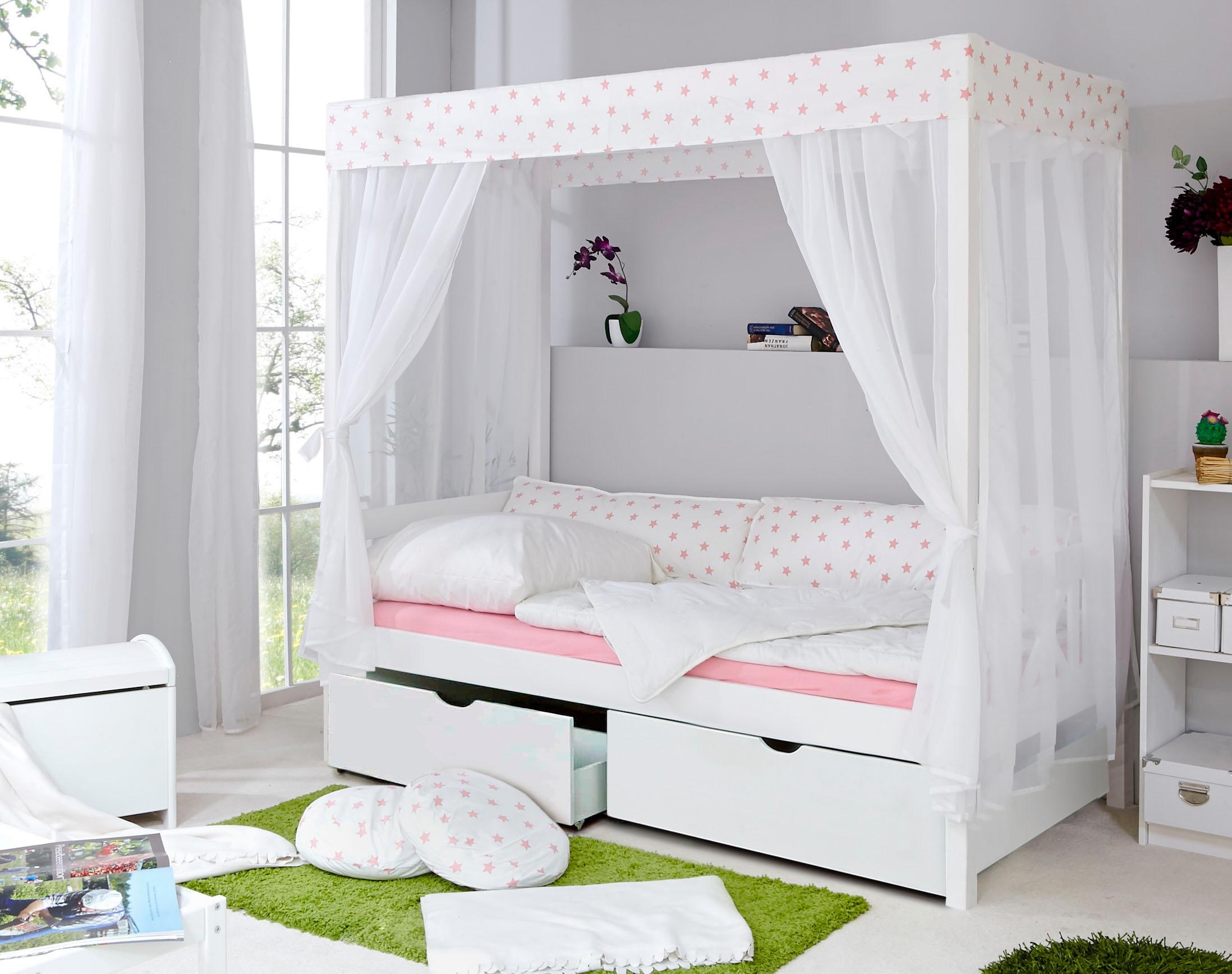 Ticaa Himmelbett »Lino«, Himmelbett, inkl. Schubkasten und Rollrost
