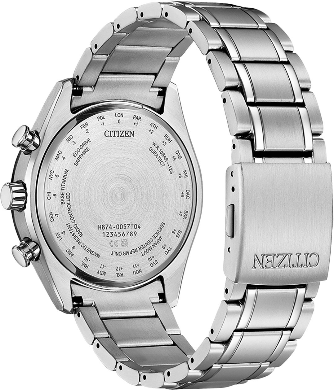 Citizen Funkchronograph »Tsuki-yomi«, Armbanduhr, Herrenuhr, Solar, Titan, Stoppfunktion, Mondphase