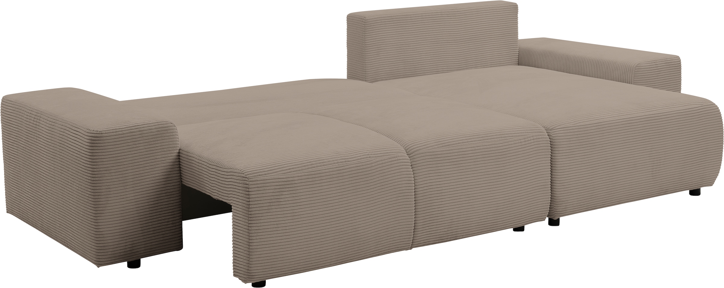 WERK2 Ecksofa »Riwa, modernes Sofa zum Kuscheln und Entspannen, Breite 300cm, L-Form« Trendiges Ecksofa mit vielen Kissen, Schlaffunktion & Bettkasten