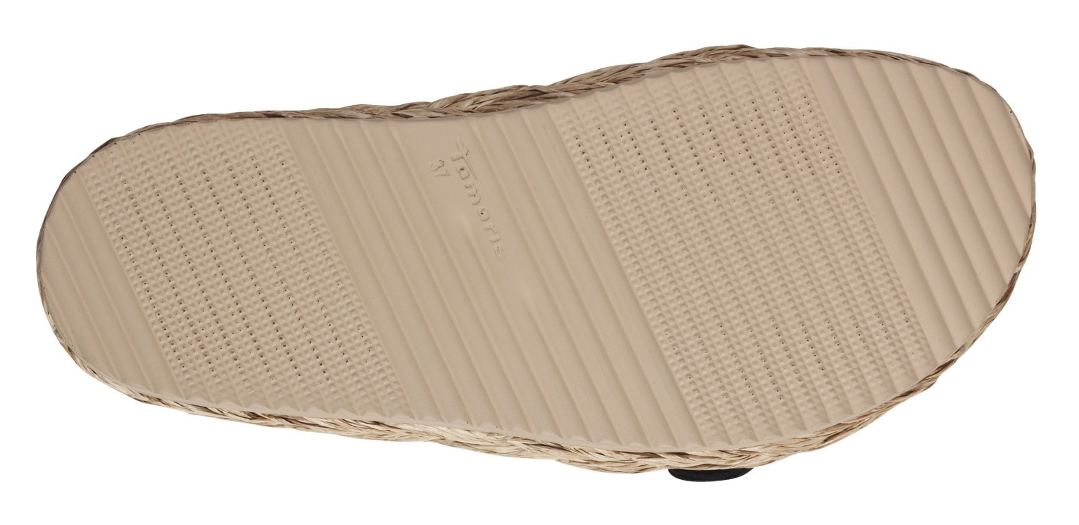 Tamaris Pantolette, Plateaus, Sommerschuh, Strandschuh mit vorgeformtem Fußbett