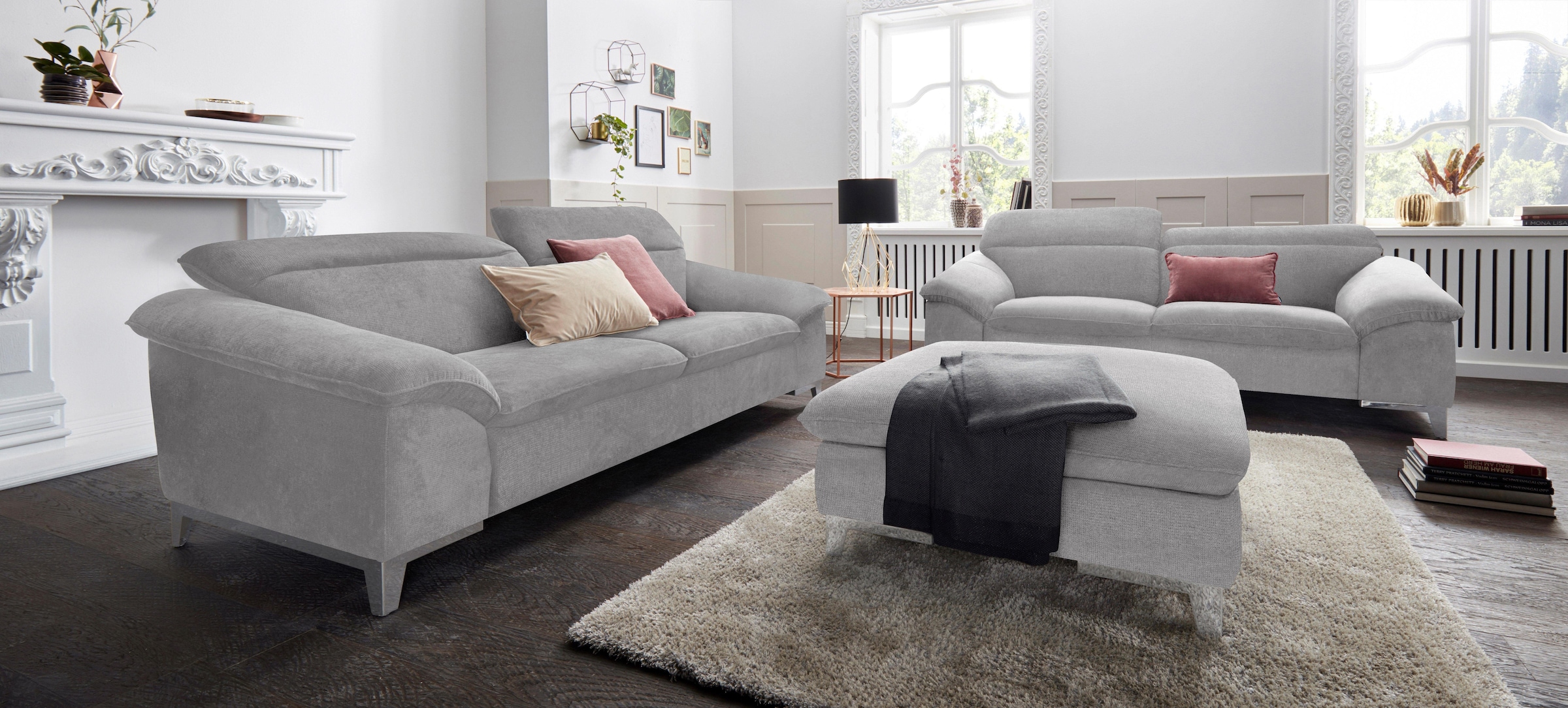 COTTA Polstergarnitur »Teresa« Set, Set bestehend aus: 2-Sitzer mit Kopftei günstig online kaufen