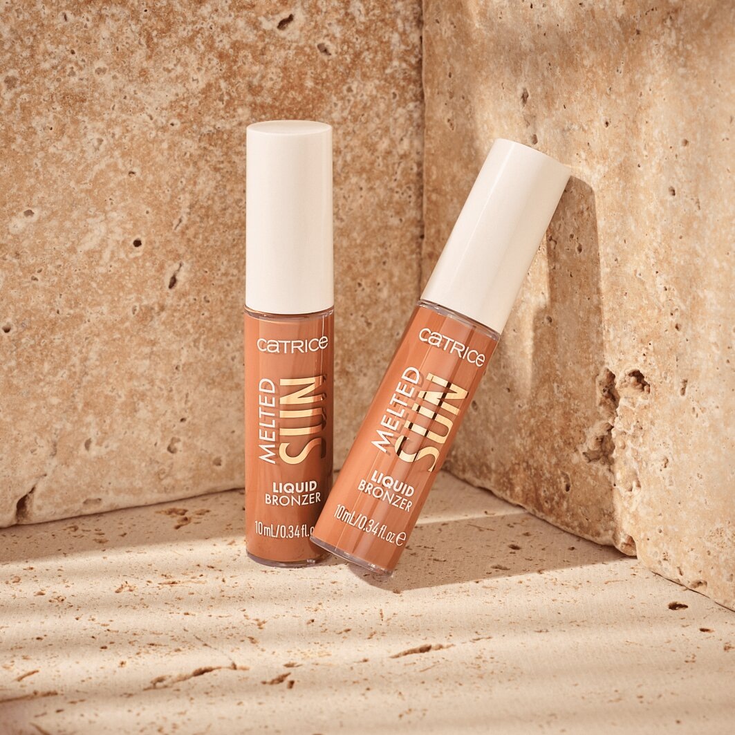 Catrice Bronzer-Puder »Melted Sun Liquid Bronzer«, (Set, 3 tlg.), Cremige Textur, matt, aufbaubare Deckkraft, leicht verblendbar.
