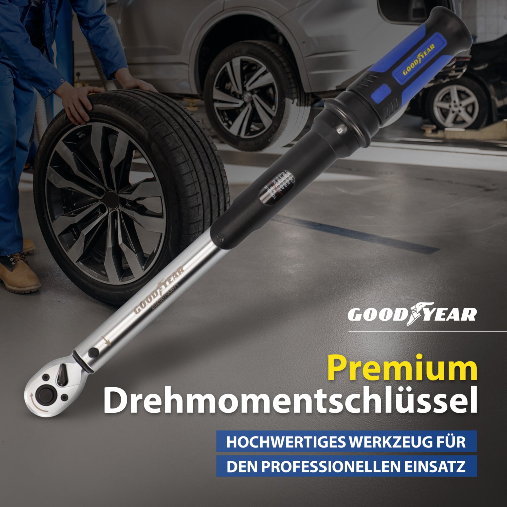 Goodyear Drehmomentschlüssel »Drehmomentschlüssel 20-120 Nm mit Adaptern«