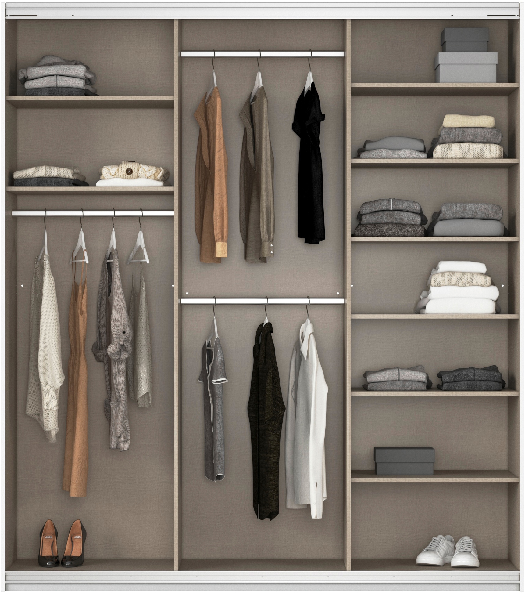 rauch Schwebetürenschrank »Kleiderschrank Schrank Garderobe AGORDO«, Top Innenausstattung, in 4 Breiten und 2 Höhen MADE IN GERMANY