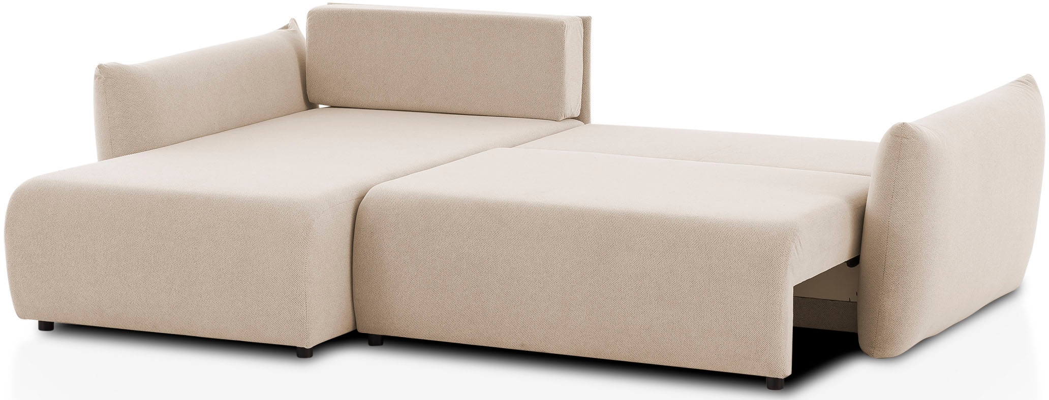 INOSIGN Ecksofa »MAVAS Schlafsofa mit Bettkasten, L-Form,«, ca.257/127cm (Liegefläche 212/145 cm), Cord, Chenille, Struktur