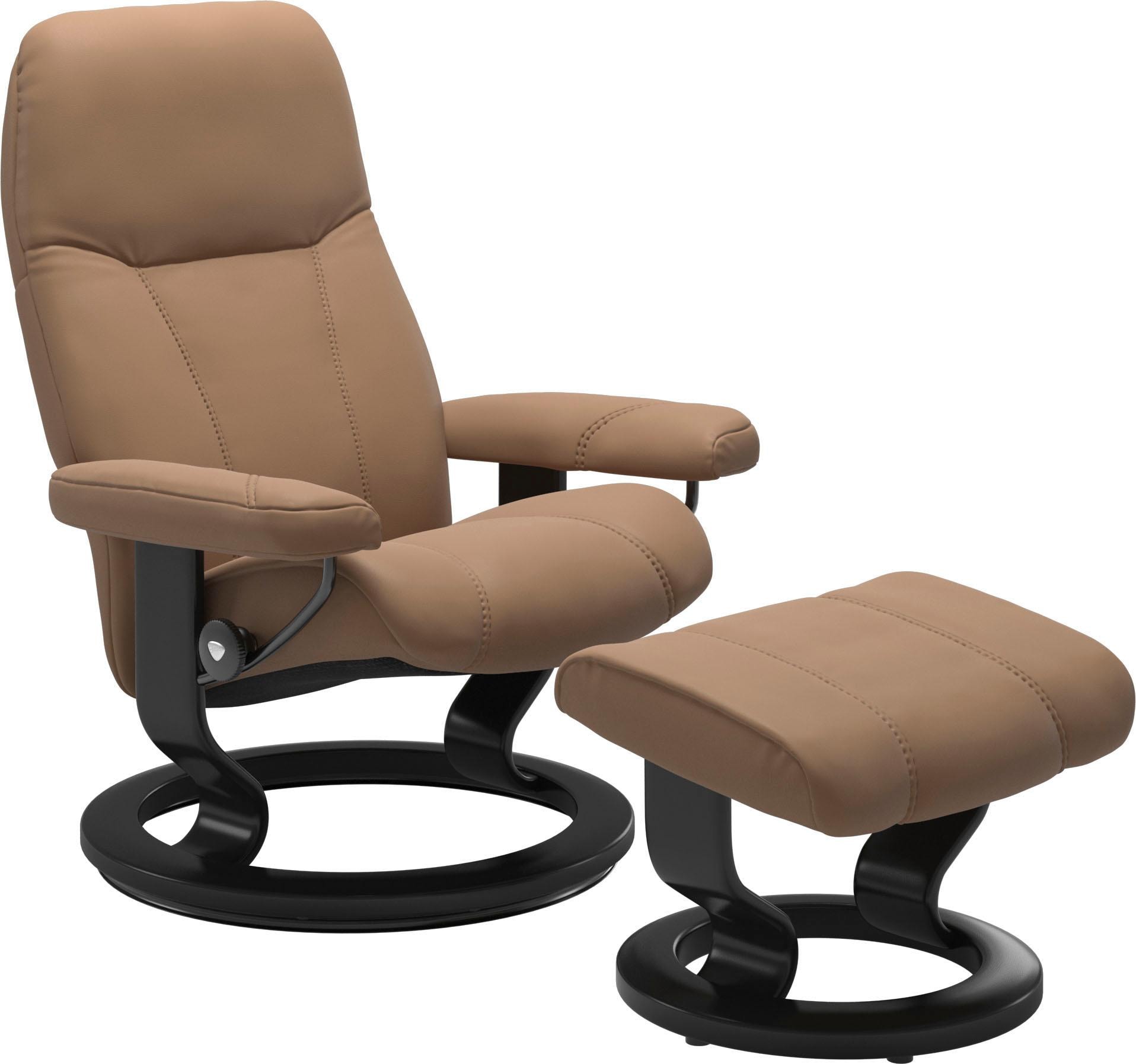 Stressless® Relaxsessel »Consul«, (Set, Relaxsessel mit Hocker), mit  Hocker, mit Classic Base, Größe M, Gestell Schwarz auf Rechnung kaufen