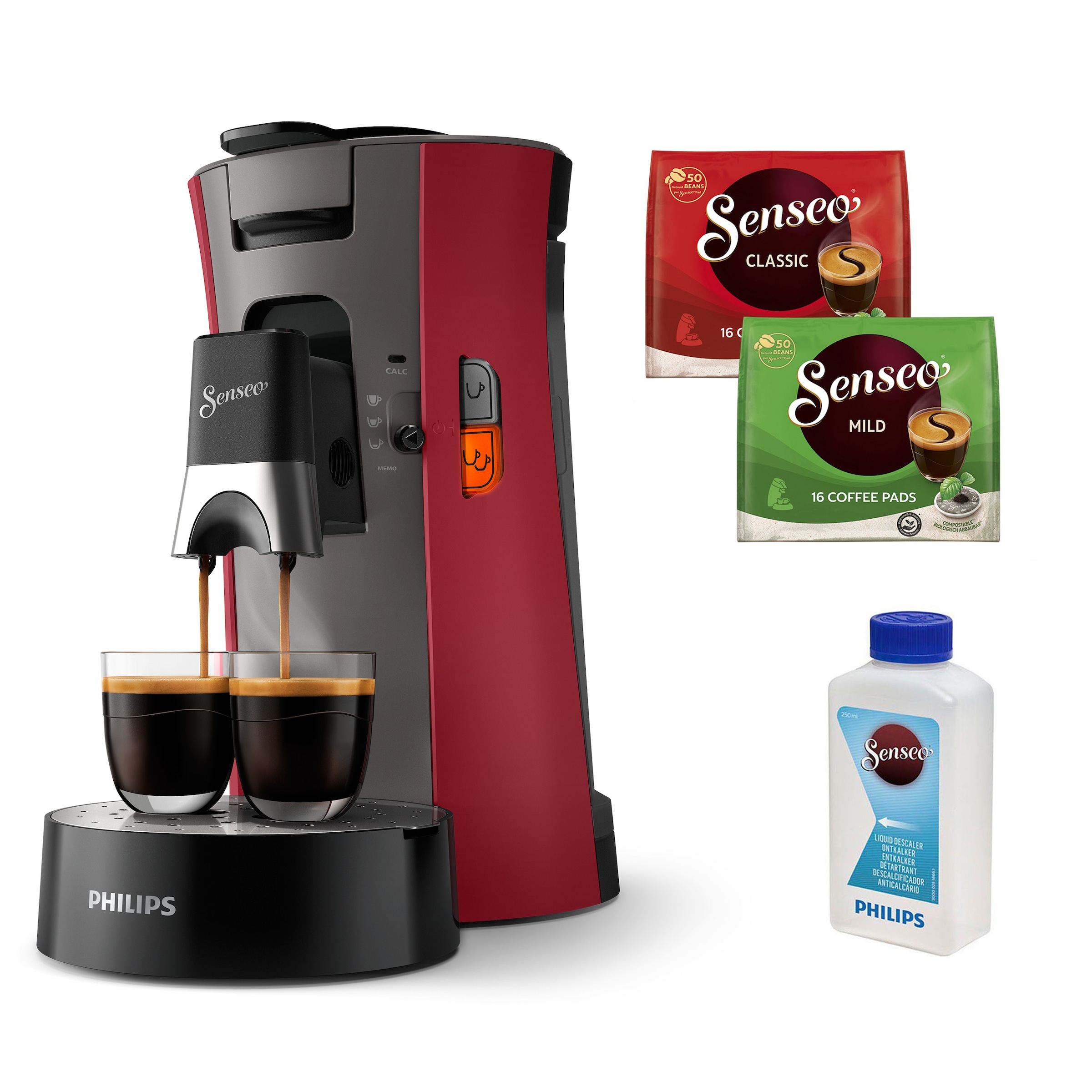 Philips Senseo Kaffeepadmaschine »Select CSA240/90, mit drei Kaffee-Einstellungen«, aus 21% rec. Plastik, Memo-Funktion, inkl. Gratis-Zugabe, Wert 14€ UVP