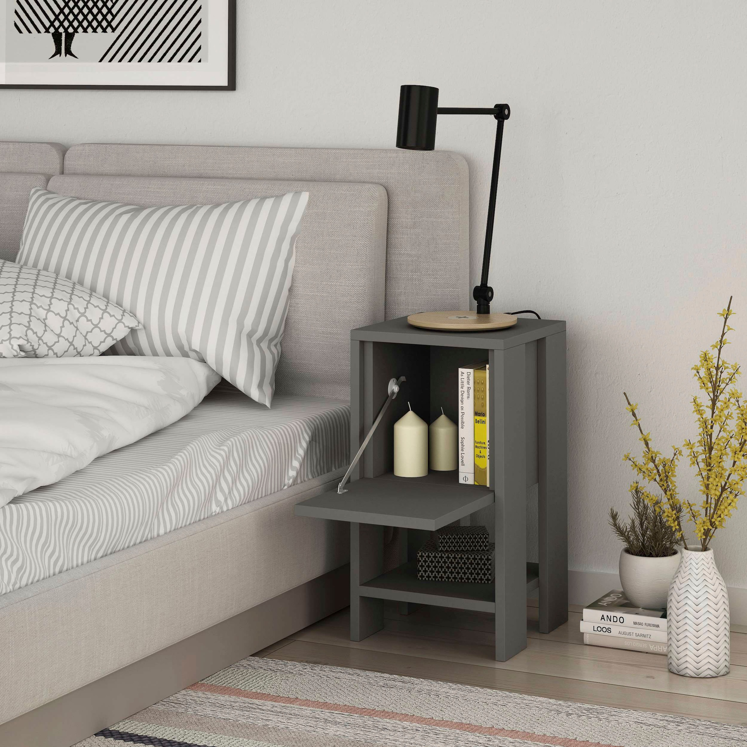 Decortie Nachttisch »EMA NACHTTISCH«, (Packung, 1 St.), Leichte Montage, Lagerung, Platzsparend