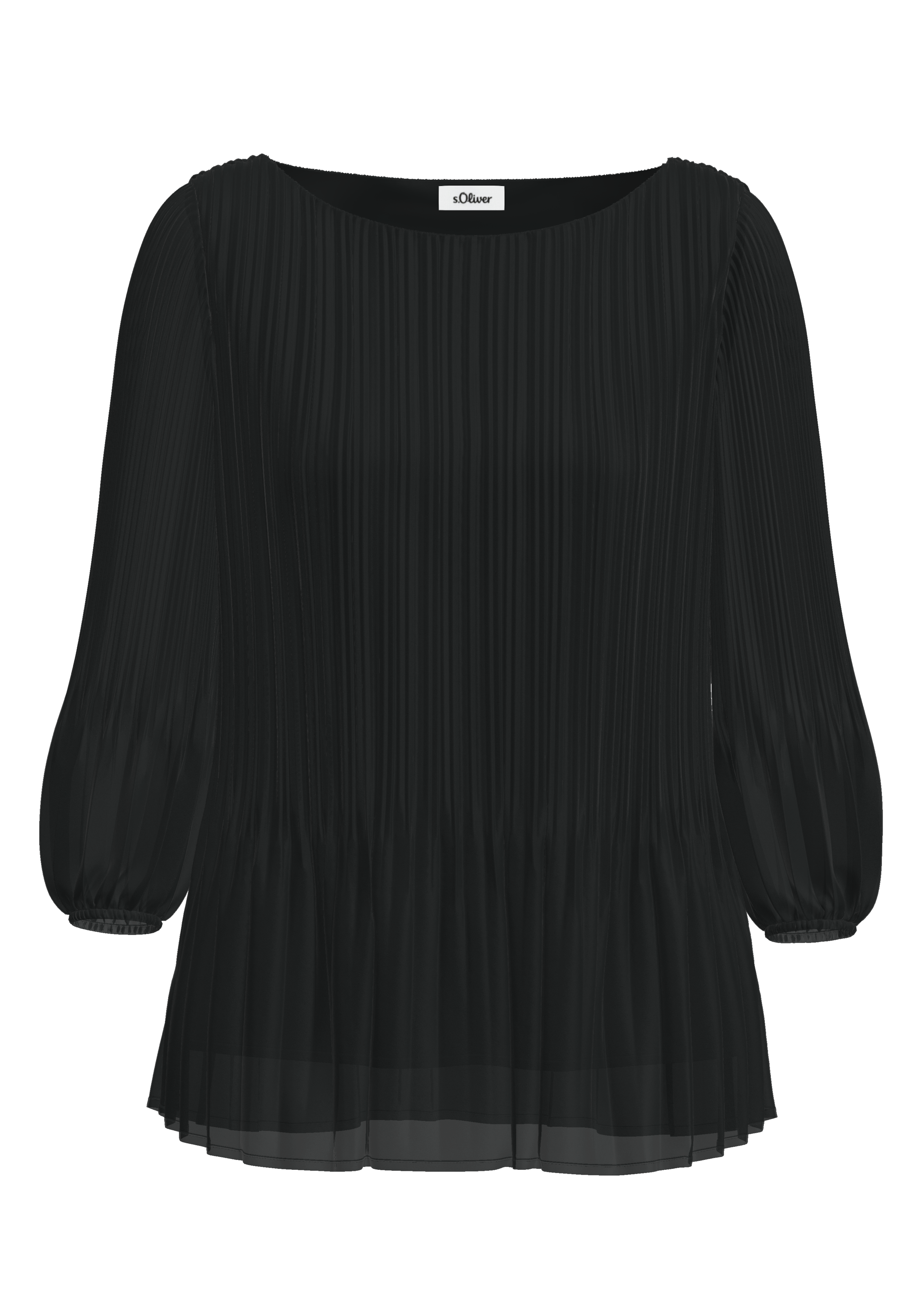 s.Oliver BLACK LABEL Klassische Bluse, mit Plisseefalten