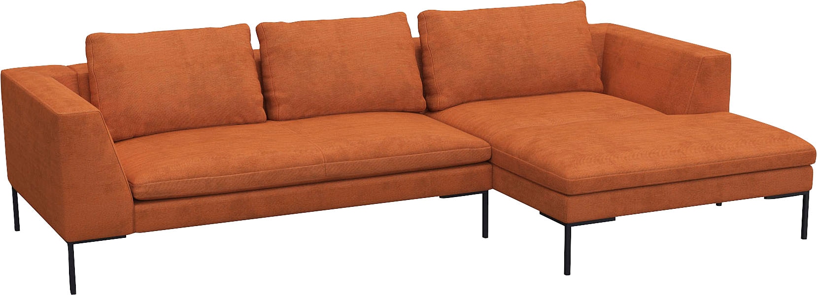 FLEXLUX Ecksofa »Loano, toller Sitzkomfort, L-Form«, modernes Sofa, frei im Raum stellbar, lose Kissen, Kaltschaum im Sitz