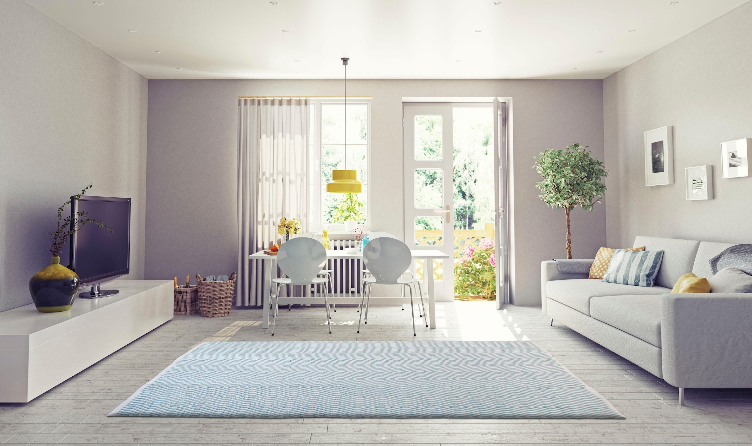 my home Teppich »Hanno«, rechteckig, 7 mm Höhe, flacher Teppich, Kurzflor, günstig online kaufen