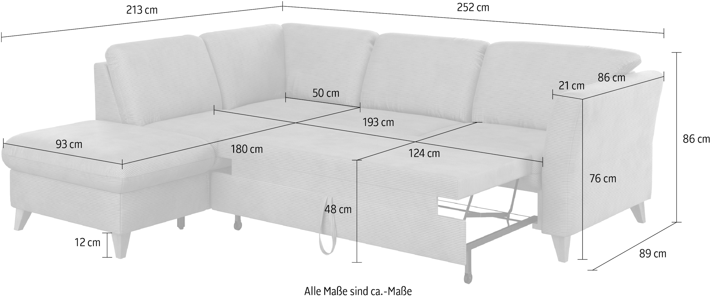 Home affaire Ecksofa »Trelleborg L-Form«, wahlweise mit Bettfunktion und Bettkasten, inkl. Federkern-Polsterung