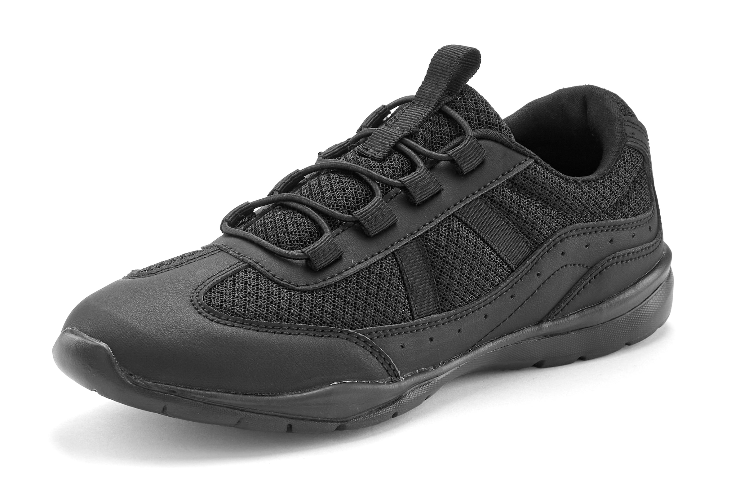 LASCANA Sneaker »Freizeitschuh, Halbschuh,«, zum Reinschlüpfen mit elastischen Schnürbändern VEGAN