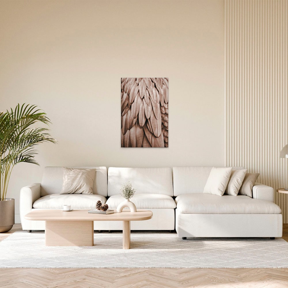 A.S. Création Leinwandbild »Feathers 1 - Wandbild Rosa Beige Keilrahmen Kun günstig online kaufen