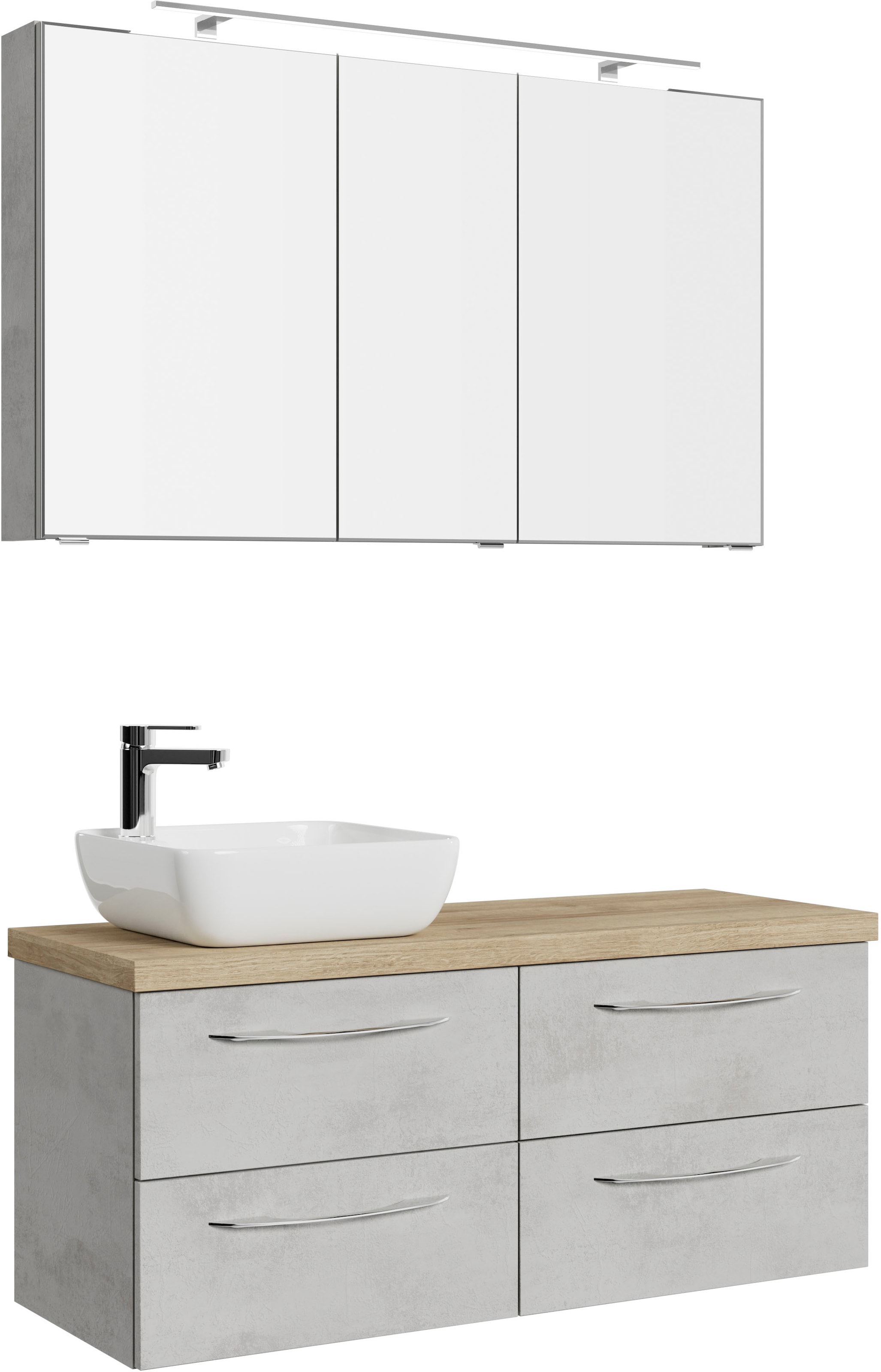 Saphir Badmöbel-Set »Serie 4035 2-teilig, Keramik-Aufsatzbecken mit LED-Spi günstig online kaufen