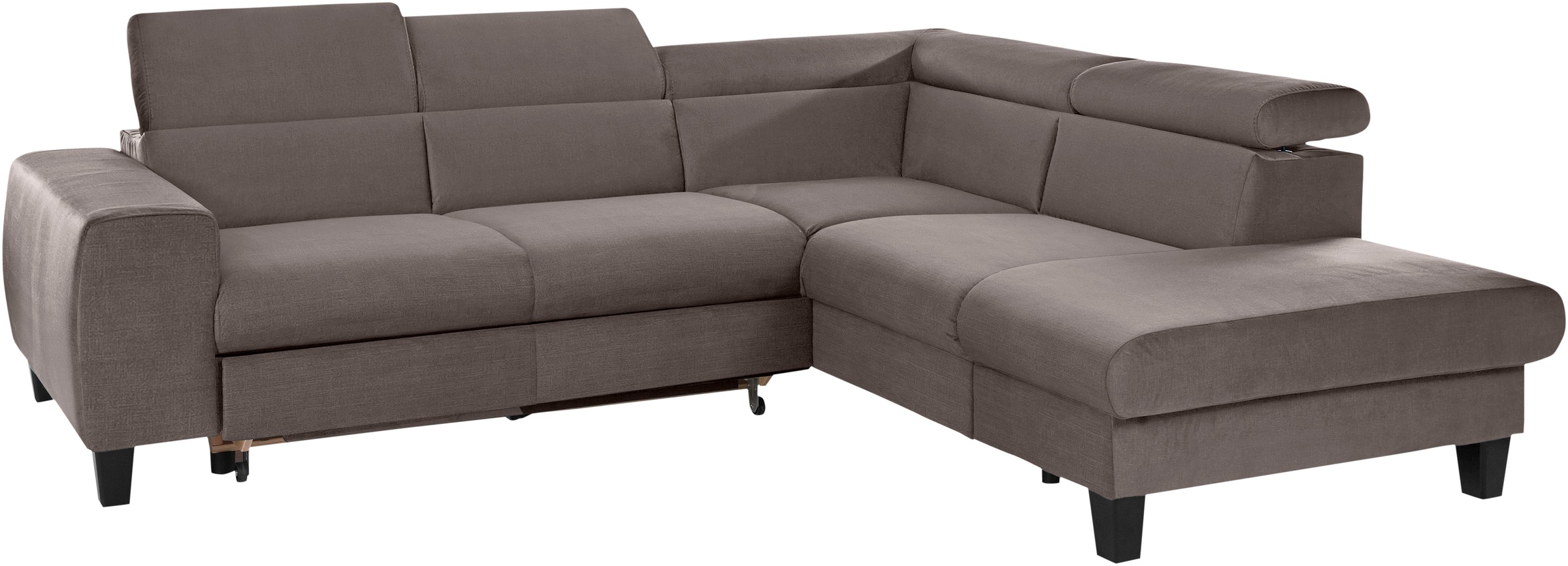 COTTA Ecksofa »Morven L-Form mit Kopfteilverstellung«, wahlweise mit Bettfunktion, Bettkasten & Wireless-Charger