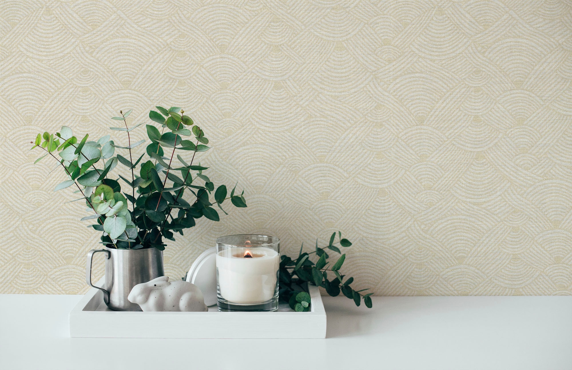 A.S. Création Vliestapete »Nara Ethno«, matt-gemustert-neutral, ArtDeco Mustertapete Tapeten Wohnzimmer Schlafzimmer Küche Flur Design