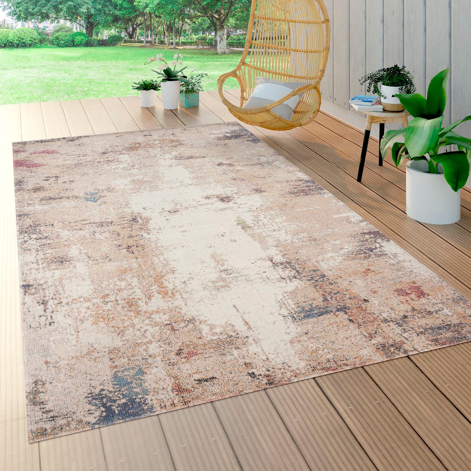 Paco Home Teppich »Torres 278«, rechteckig, 8 mm Höhe, modernes abstraktes Design, In- und Outdoor geeignet, Wohnzimmer