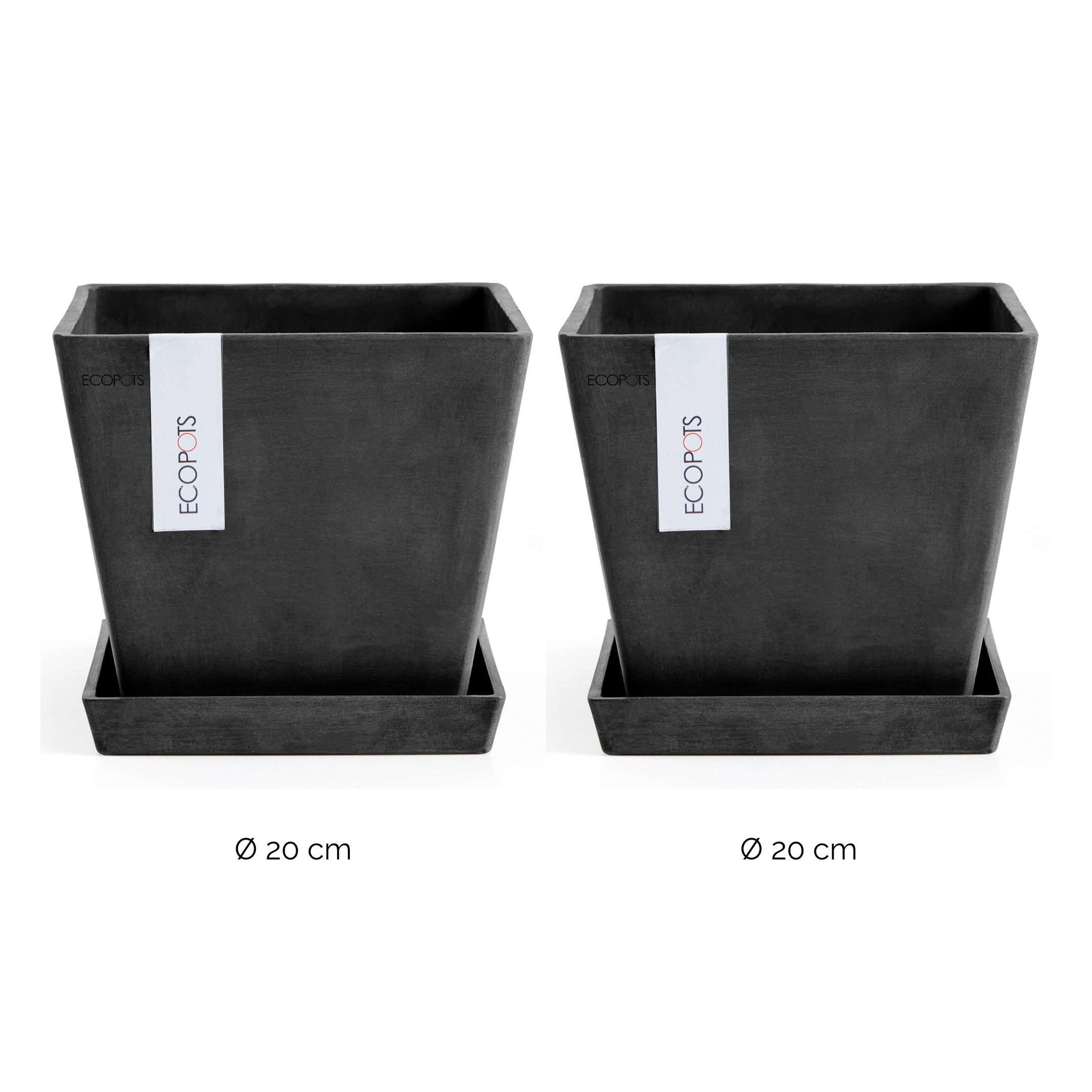 ECOPOTS Blumentopf »Rotterdam«, (Set, 2 St.), mit passenden Untersetzern