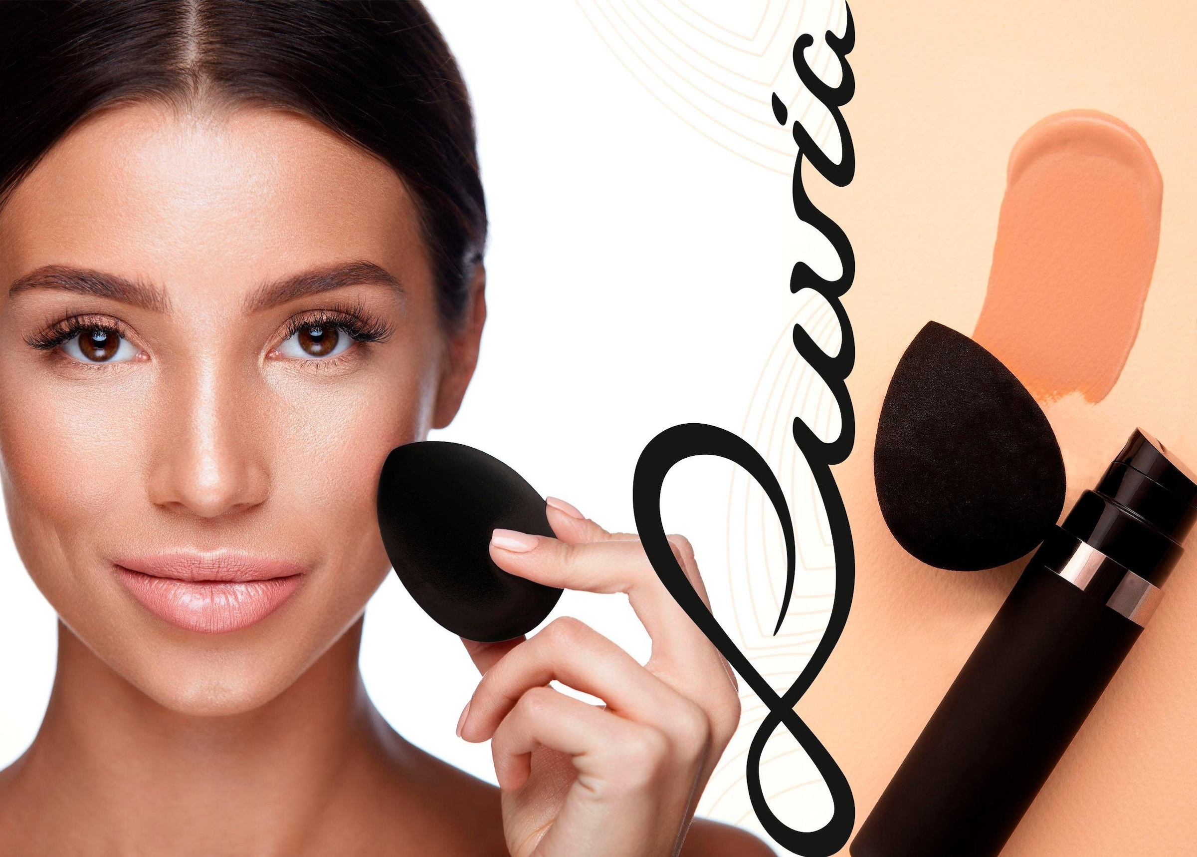 Luvia Cosmetics Make-up Schwamm, Fleckenloses Auftragen, für flüssige und pudrige Produkte, kein Latex.