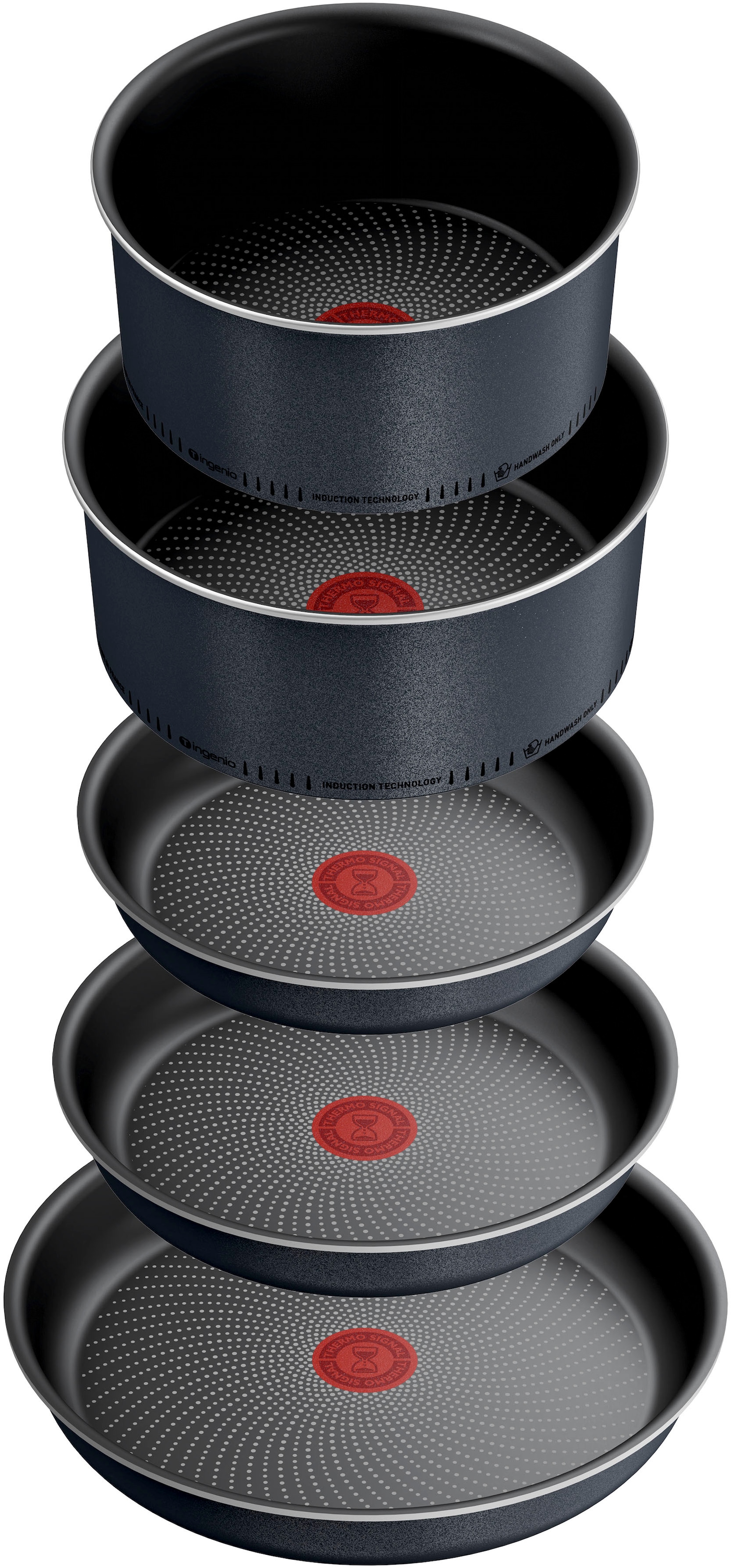 Tefal Topf-Set »Ingenio So'Light«, Aluminium, (Set, 11 tlg.), Light Tech Technology, abnehmbarer Griff, platzsparend, made in France