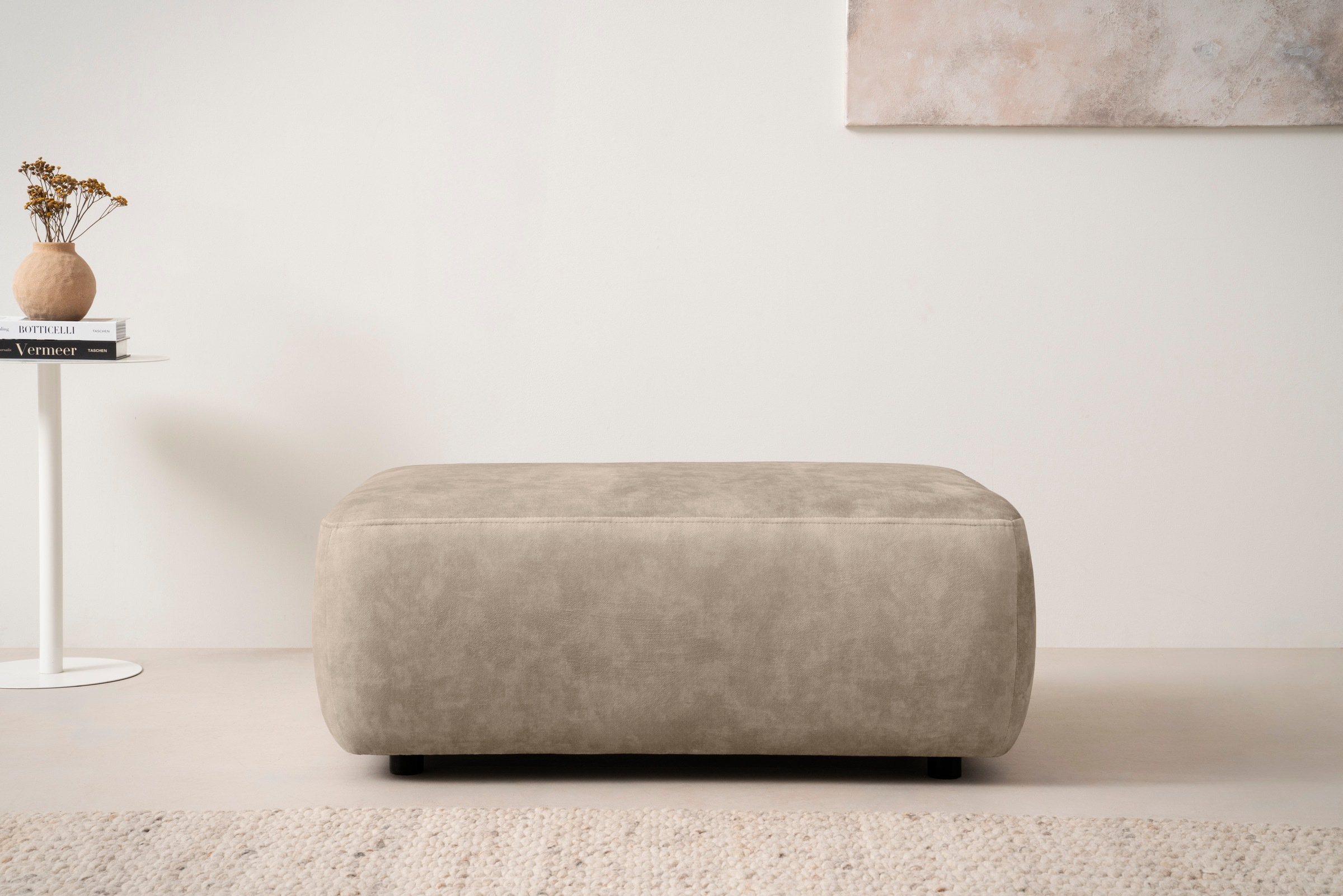 INOSIGN Polsterhocker »Torge, Hocker in Cord, Samtvelours oder Struktur«, p günstig online kaufen